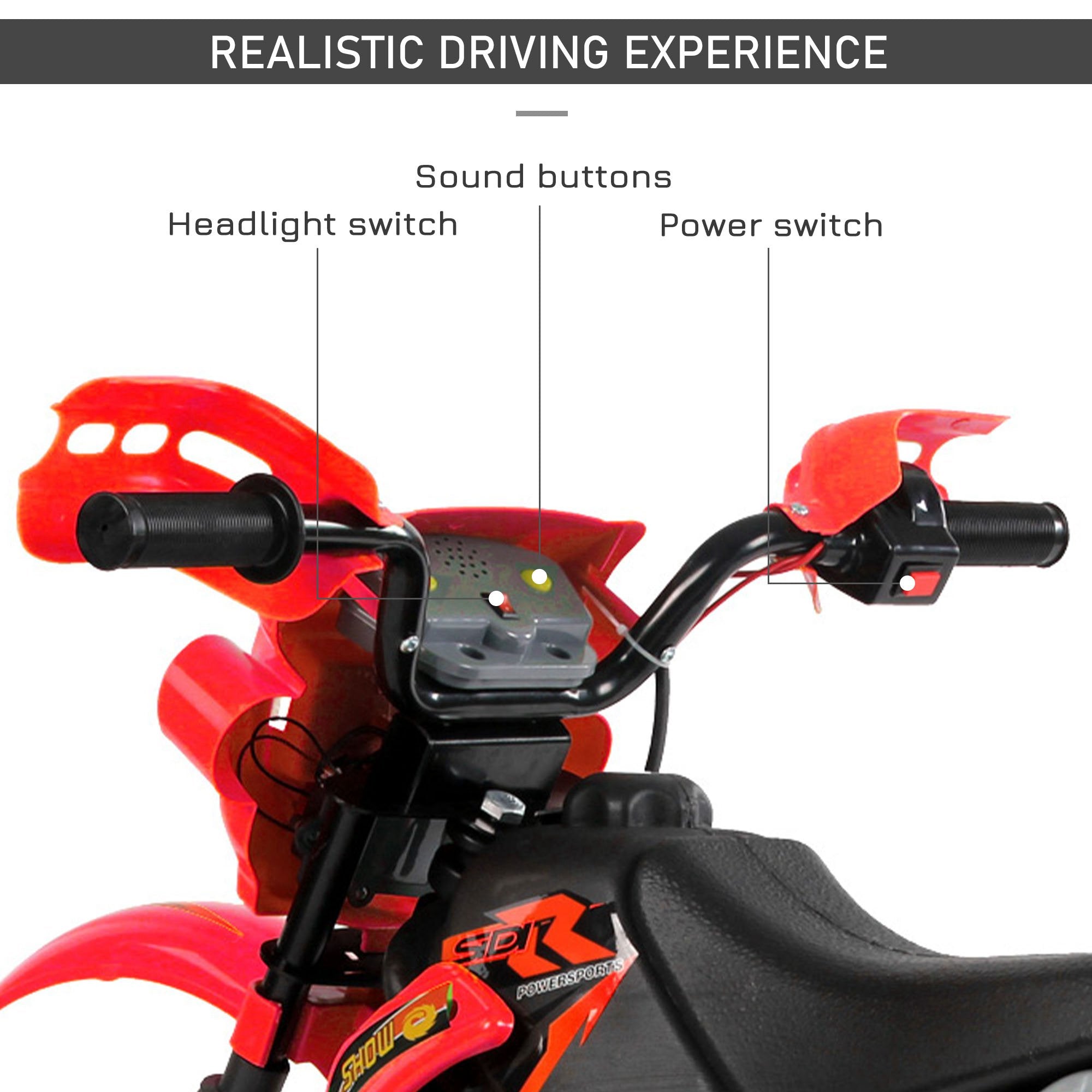 HOMCOM 6V Kids Child Electric Motorbike Ride on Motorcycle Scooter Children Toy Gift for 3-6 Years (Red)