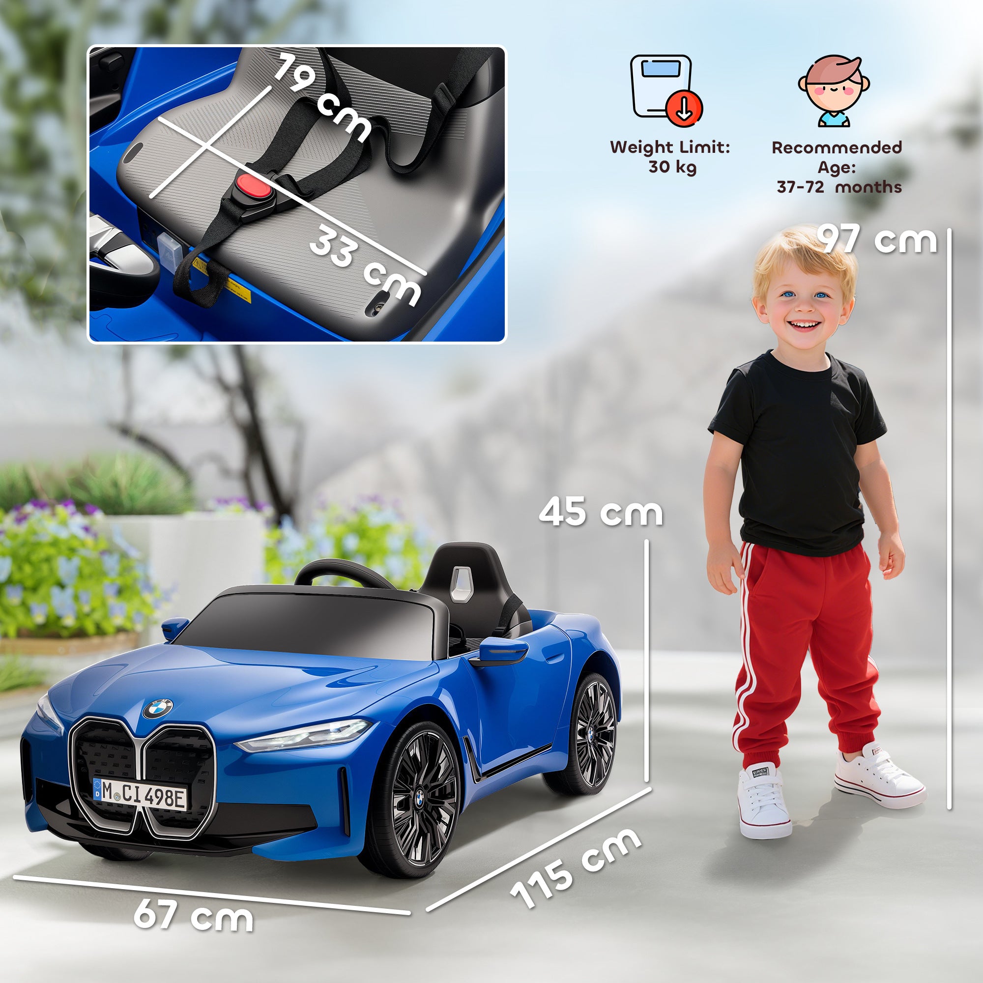 HOMCOM BMW i4 Licensed 12V Kids Electric Ride-On Car