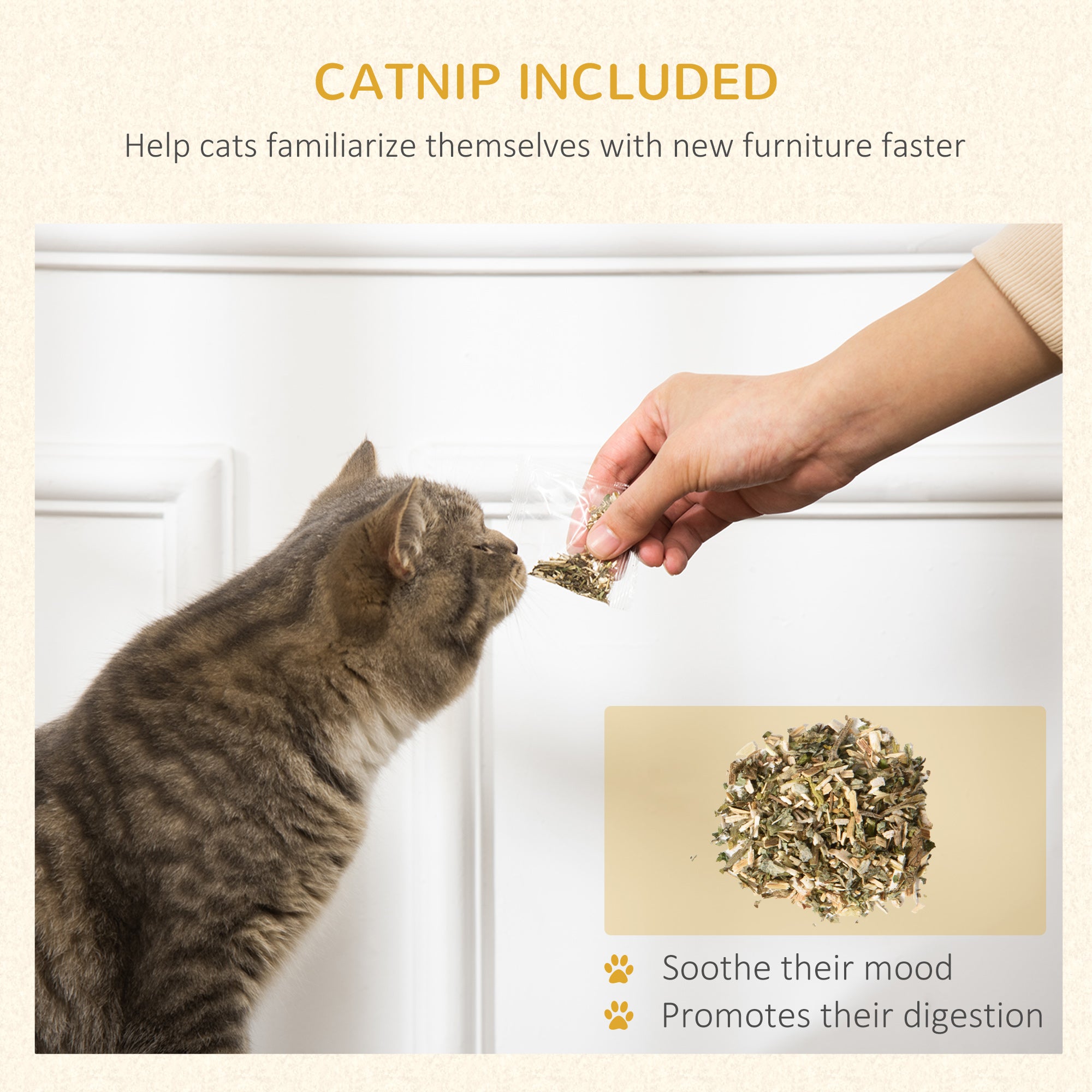 PawHut Two-In-One Cat House, Cat Scratching Board with Scratcher, Catnip, Cat Cardboard Scratcher for Indoor Cats - North Peak Garden Furniture