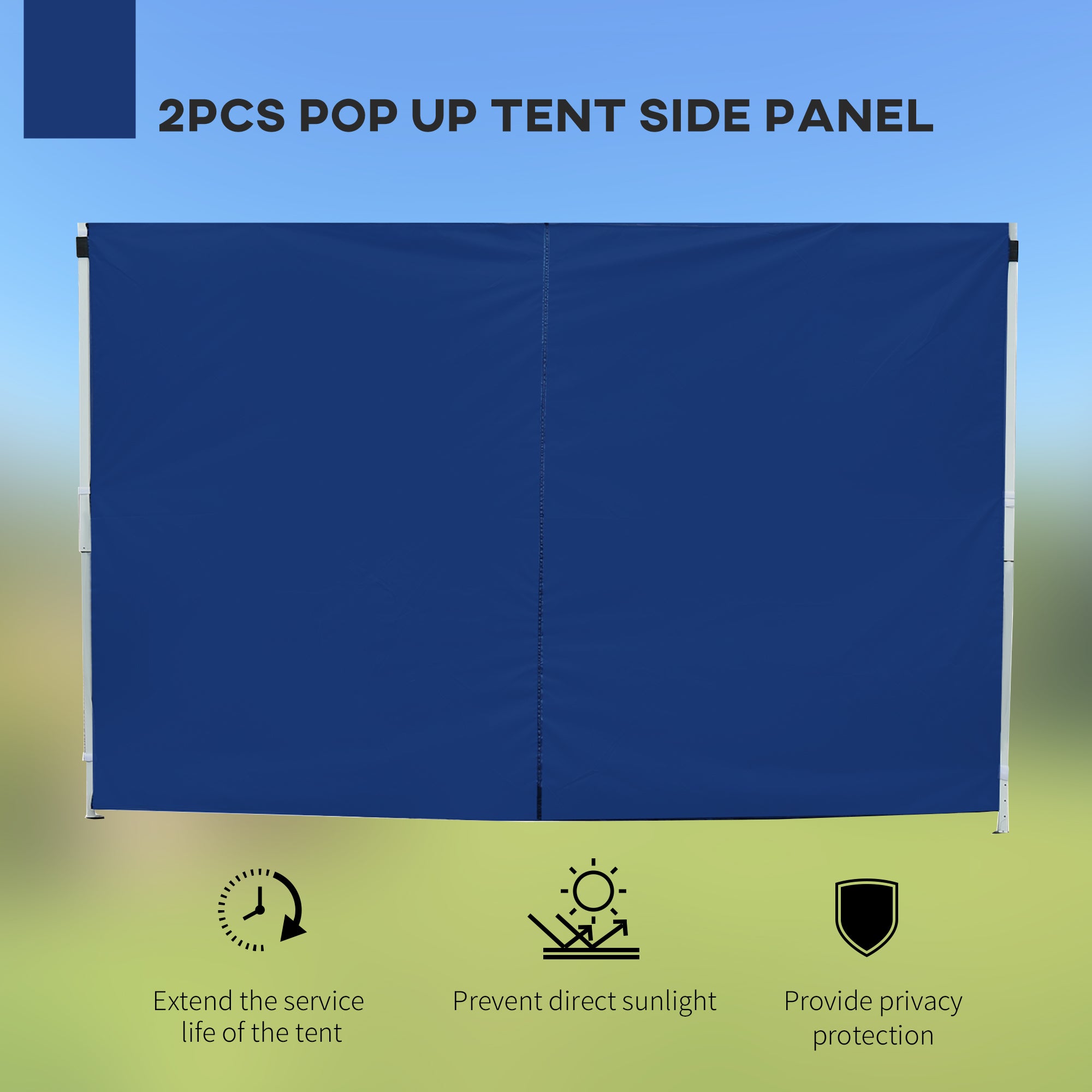 Outsunny 3 Meters Gazebo Replaceable Exchangeable Side Panel Wall Panels Walls With Window 3 colours (Blue)