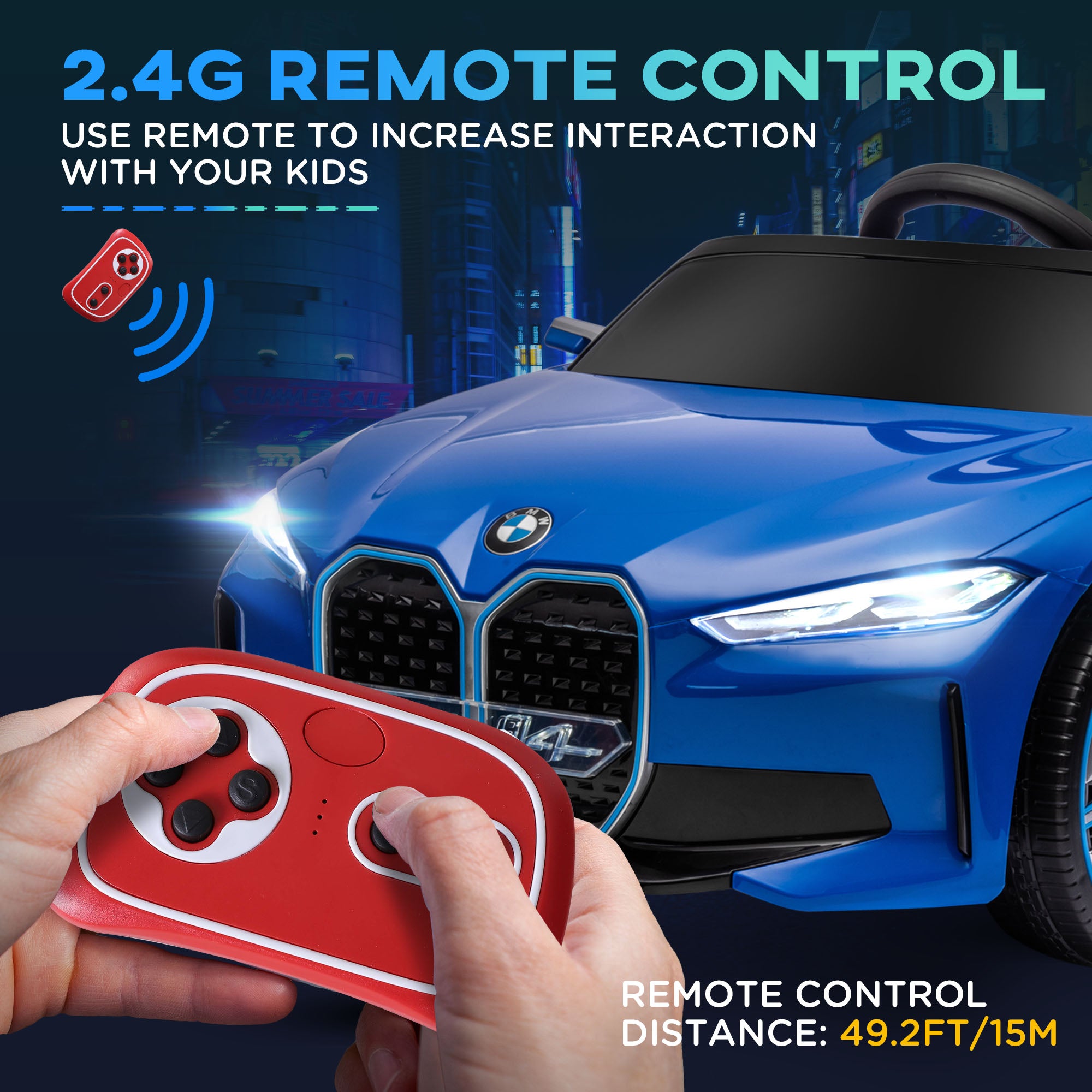 HOMCOM BMW i4 Licensed 12V Kids Electric Ride-On Car - North Peak Garden Furniture