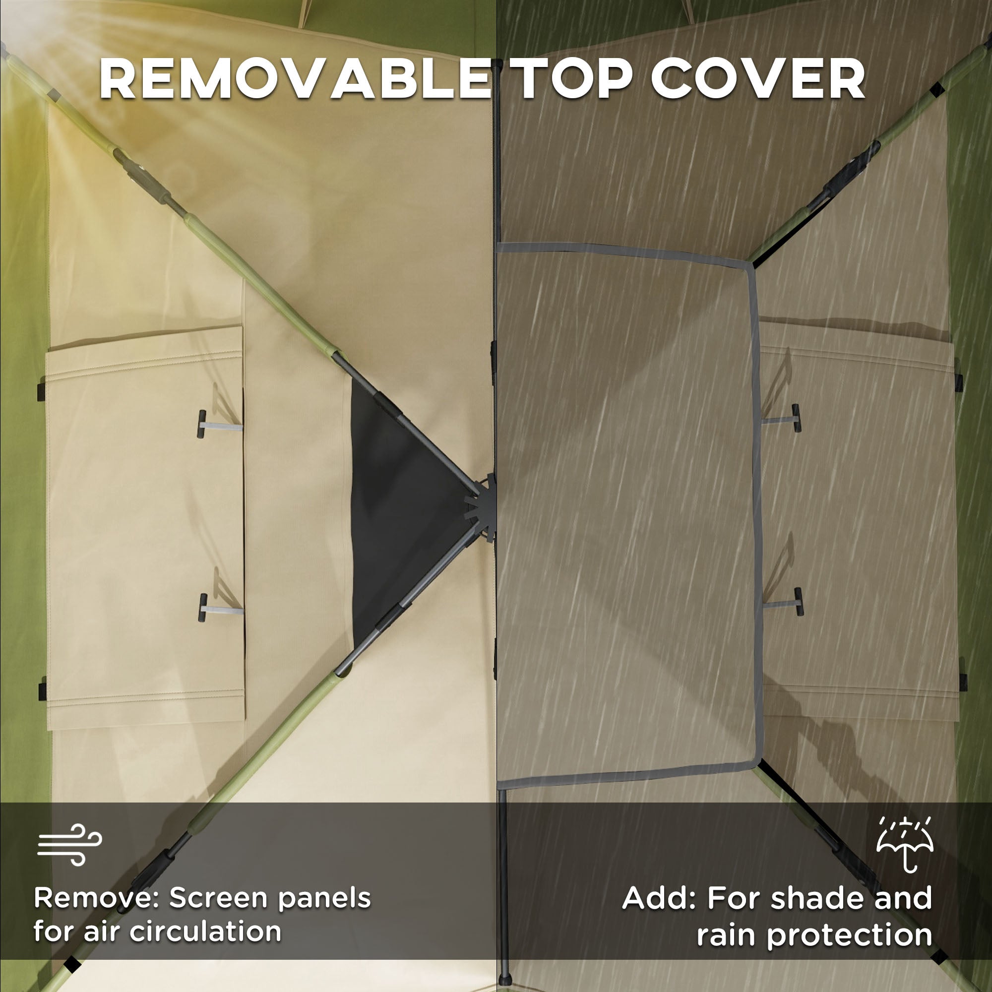 Outsunny Two-Man One Room Camping Tent, with Accessories - Dark Green - North Peak Garden Furniture