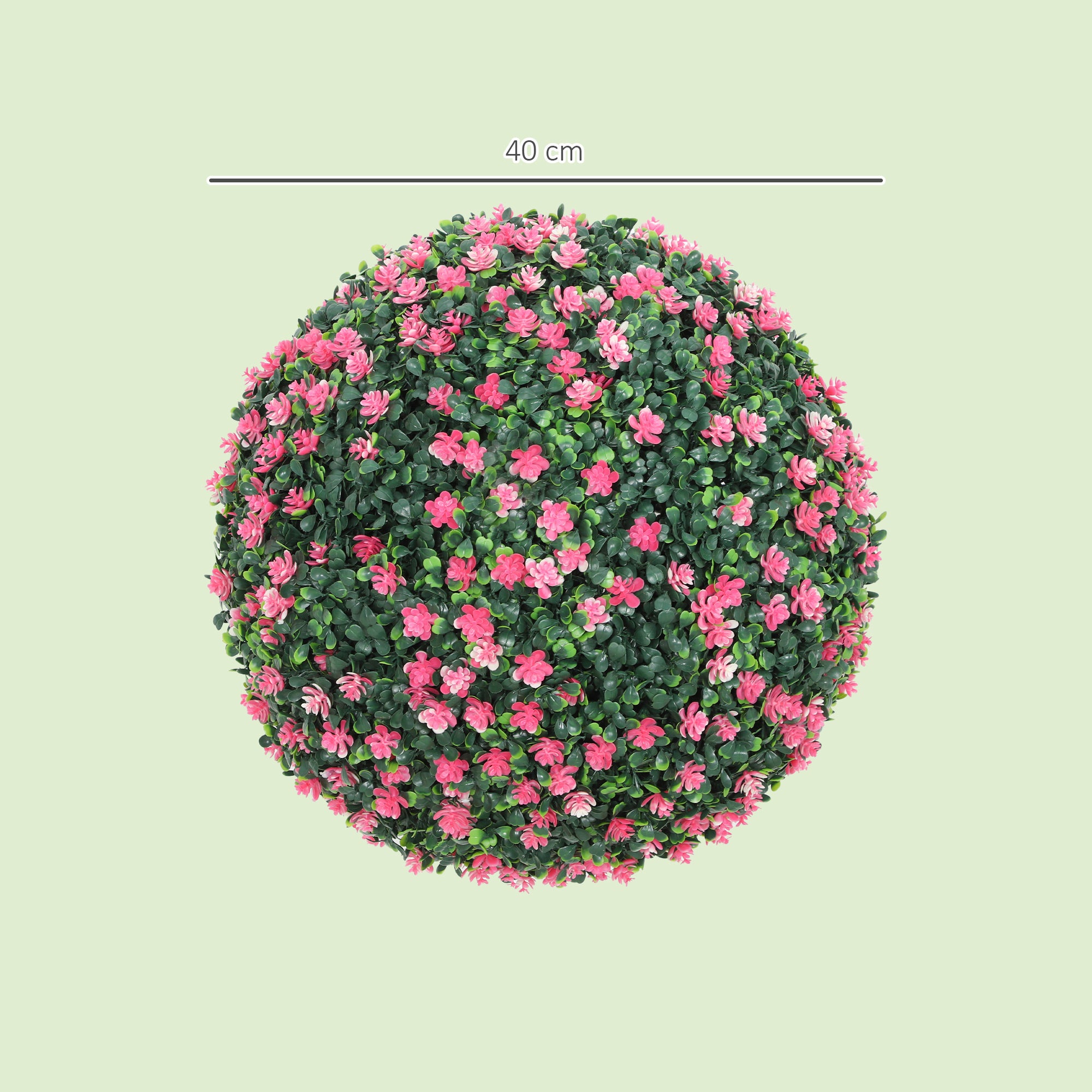 HOMCOM Set of Two Artificial Boxwood Balls Plants - Pink