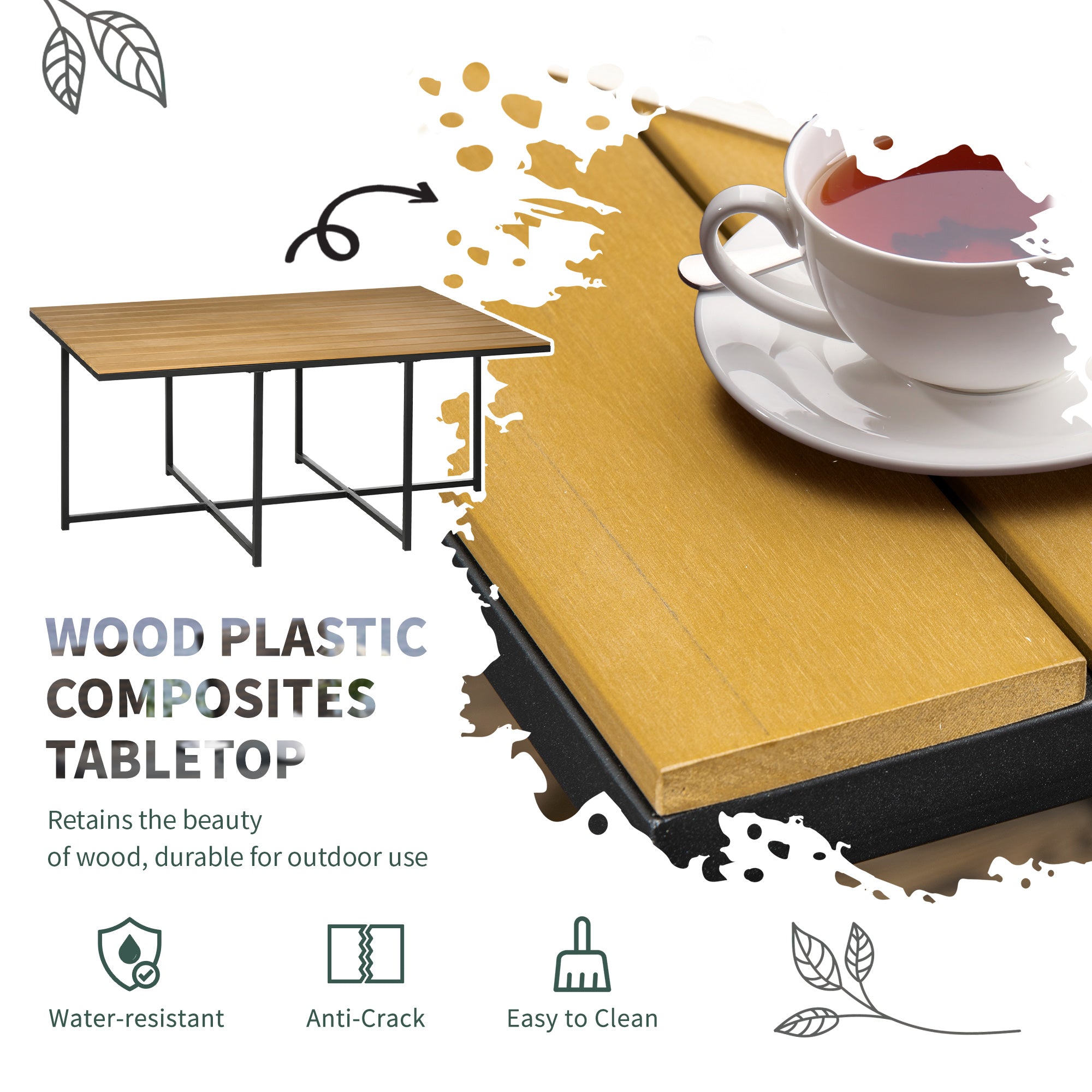 Outsunny 10 Seater Rattan Cube Garden Furniture Set, Rattan Dining Set with Cushions, Outdoor Dining Table and Chairs with 6 Armchairs, 4 Stools, Rectangular Wood Grain Plastic Top Table, Black - North Peak Garden Furniture