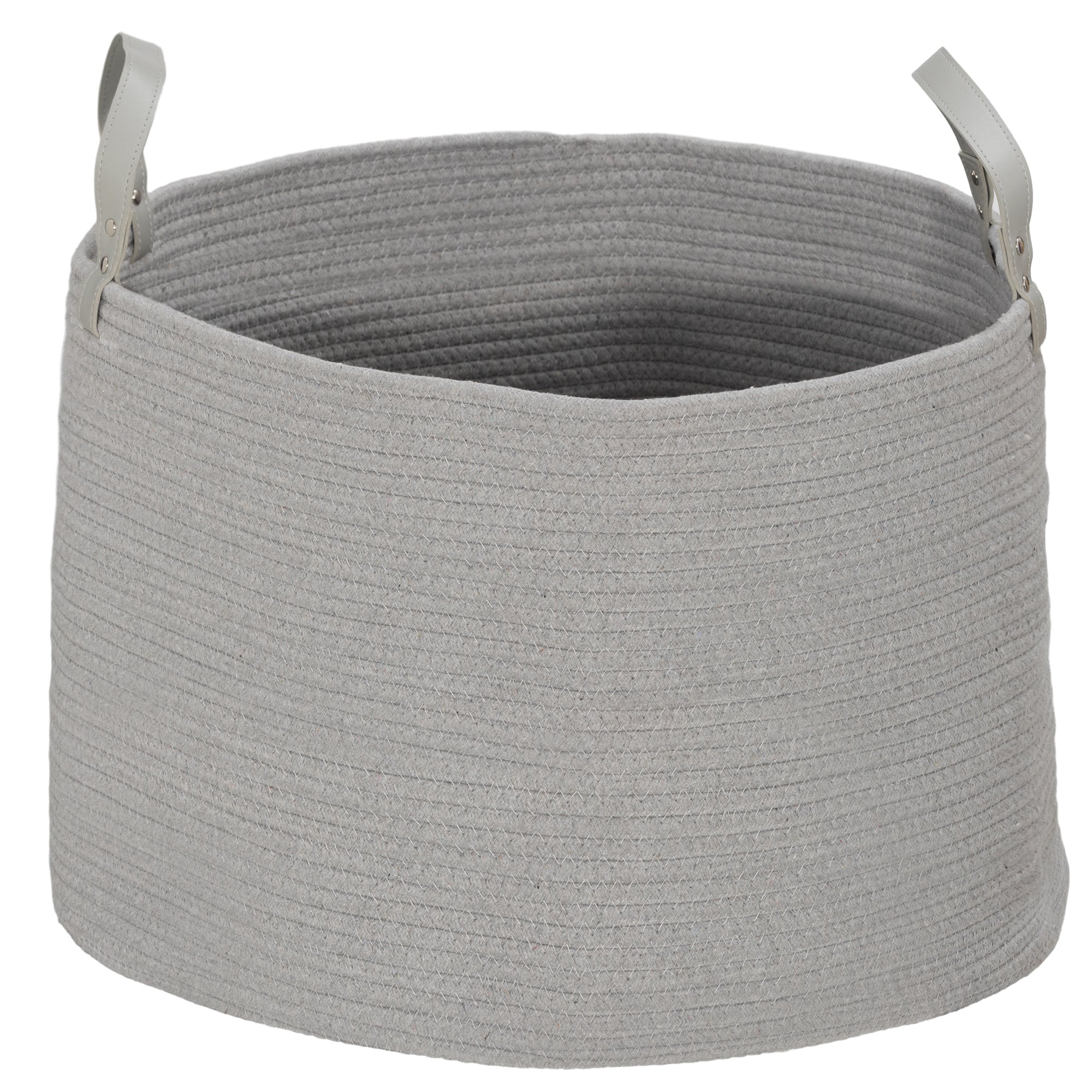 HOMCOM 88L Cotton Rope Laundry Basket, with Handles - Grey - North Peak Garden Furniture