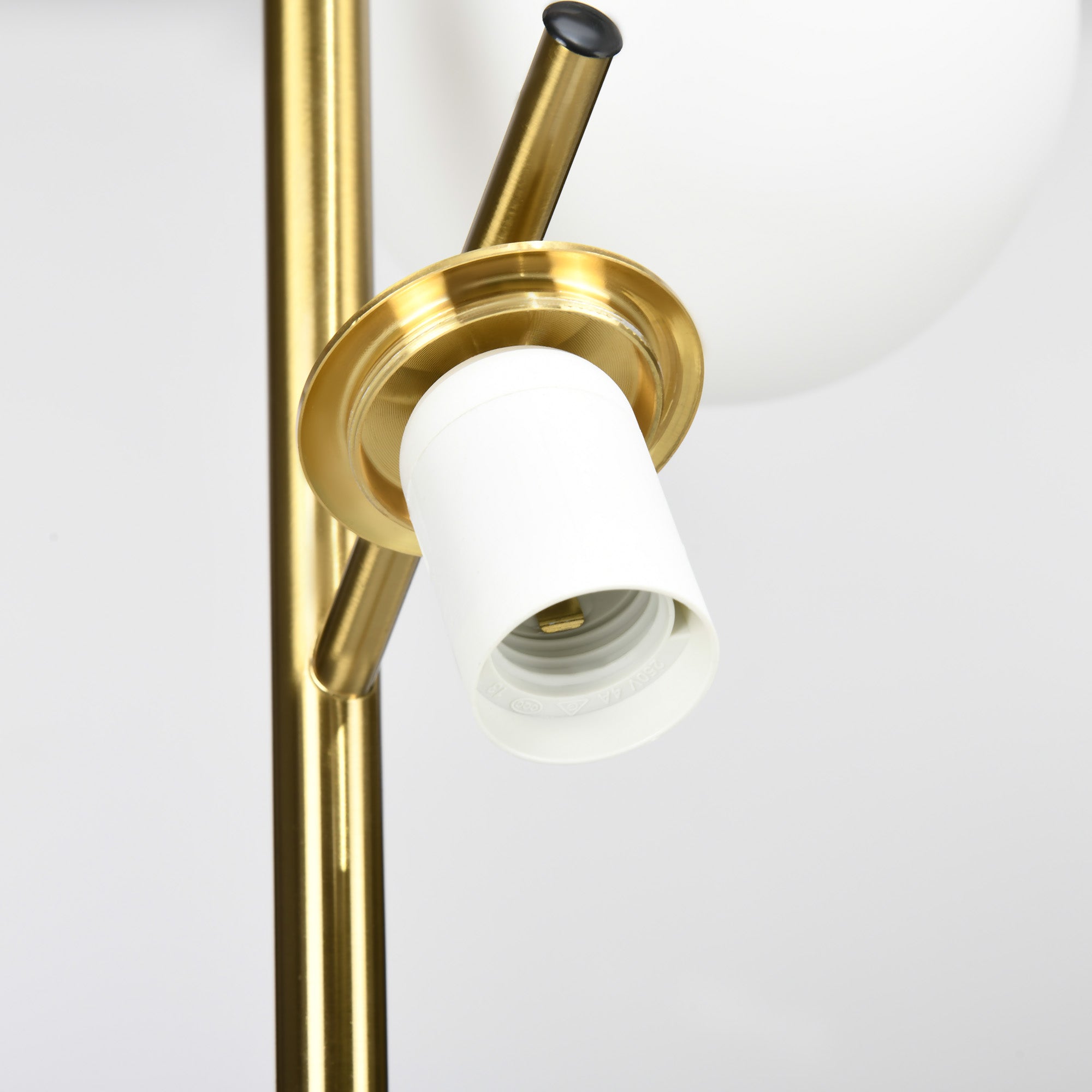 HOMCOM 3-Light Tree Floor Lamps for Living Room, Modern Standing Lamp for Bedroom with Globe Lampshade, Steel Base, Bulb not Included, Gold Tone - North Peak Garden Furniture