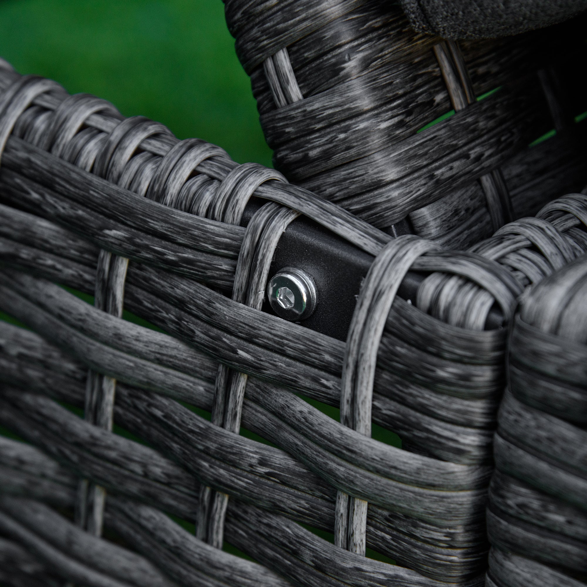 Outsunny Patio Rattan Sun Lounger, Dual Wicker Weave Outdoor Single Reclining Chair Furniture, 5-Level Adjustable Backrest w/ Removeable & Washable Cushion, Mixed Grey