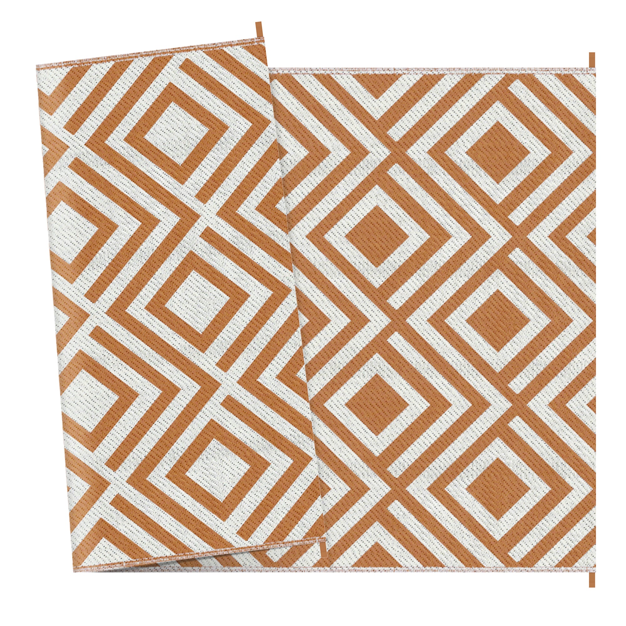 Outsunny Reversible Outdoor Rug, Plastic Straw Mat w/ Carry Bag Ground Stakes for Garden RV Picnic Beach Camping 182x274cm Brown - North Peak Garden Furniture