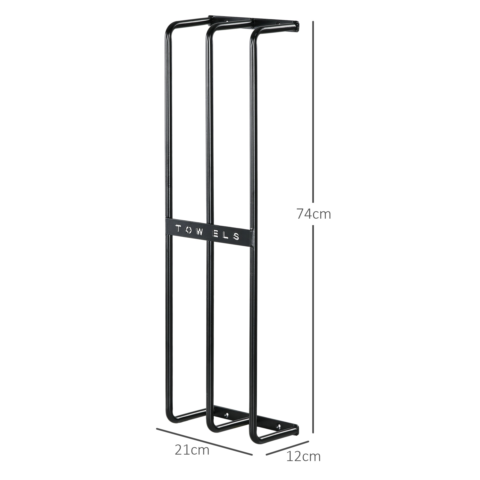 HOMCOM Six Large Towel Metal Holder, with Mounting Accessories - North Peak Garden Furniture