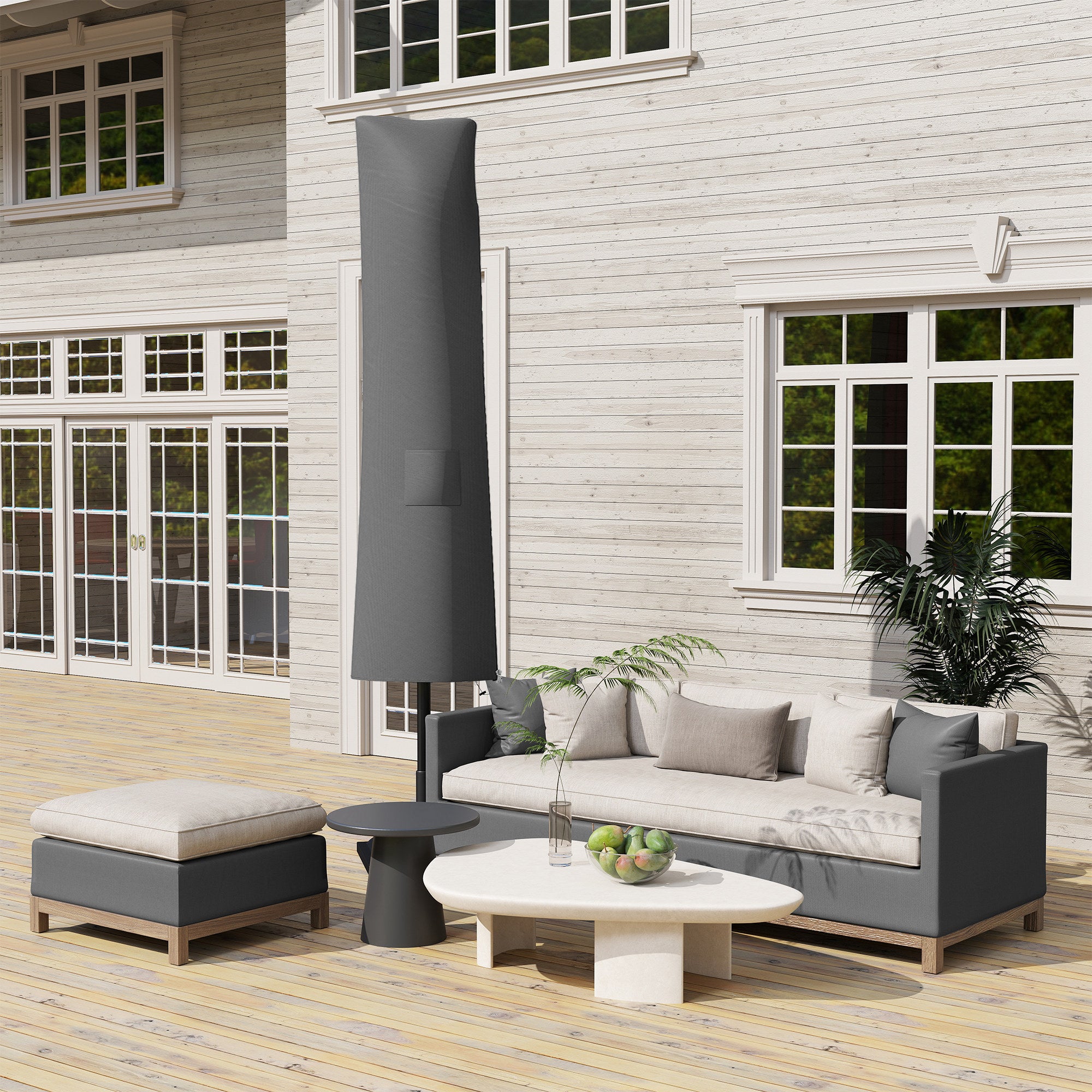 Outsunny Parasol Umbrella Cover - Grey