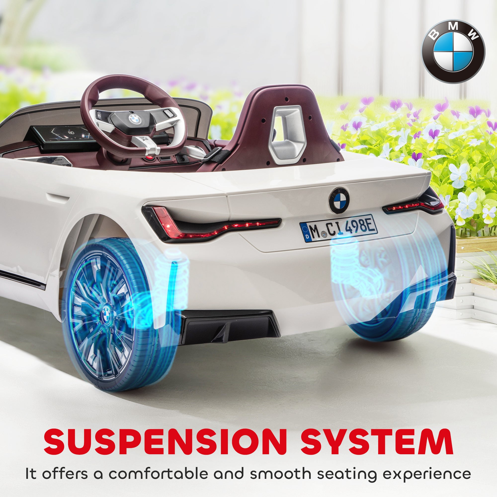 HOMCOM BMW i4 Licensed 12V Kids Electric Ride-On Car