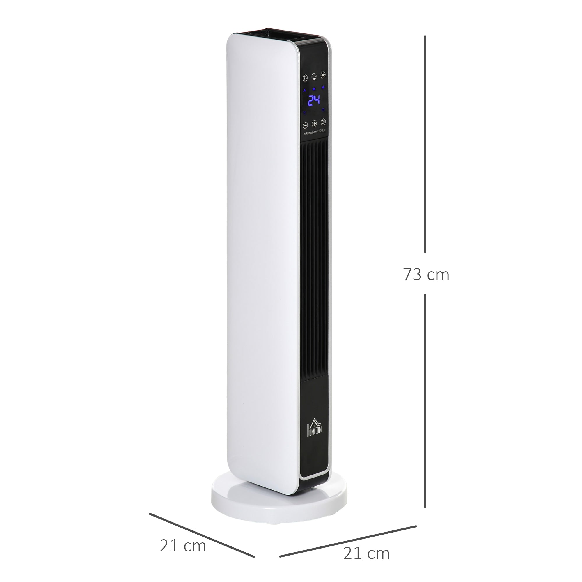 HOMCOM Indoor Tower Space Heater with 2 Heater 1100W/2200W and Fan, Floor Electric Heater for Office, with Timer, Remote - North Peak Garden Furniture