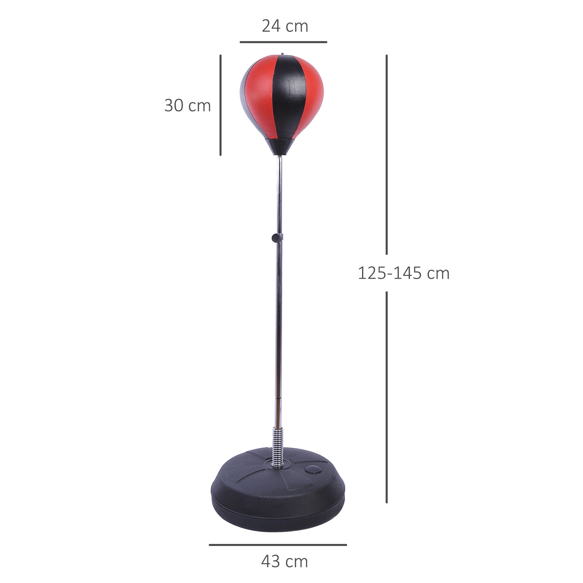 HOMCOM Kids Training Boxing Punch Ball Set 125-145H x Φ43cm with Gloves Air Pump Adjustable Height Freestanding Exercise Training for Kids and Teenagers - North Peak Garden Furniture
