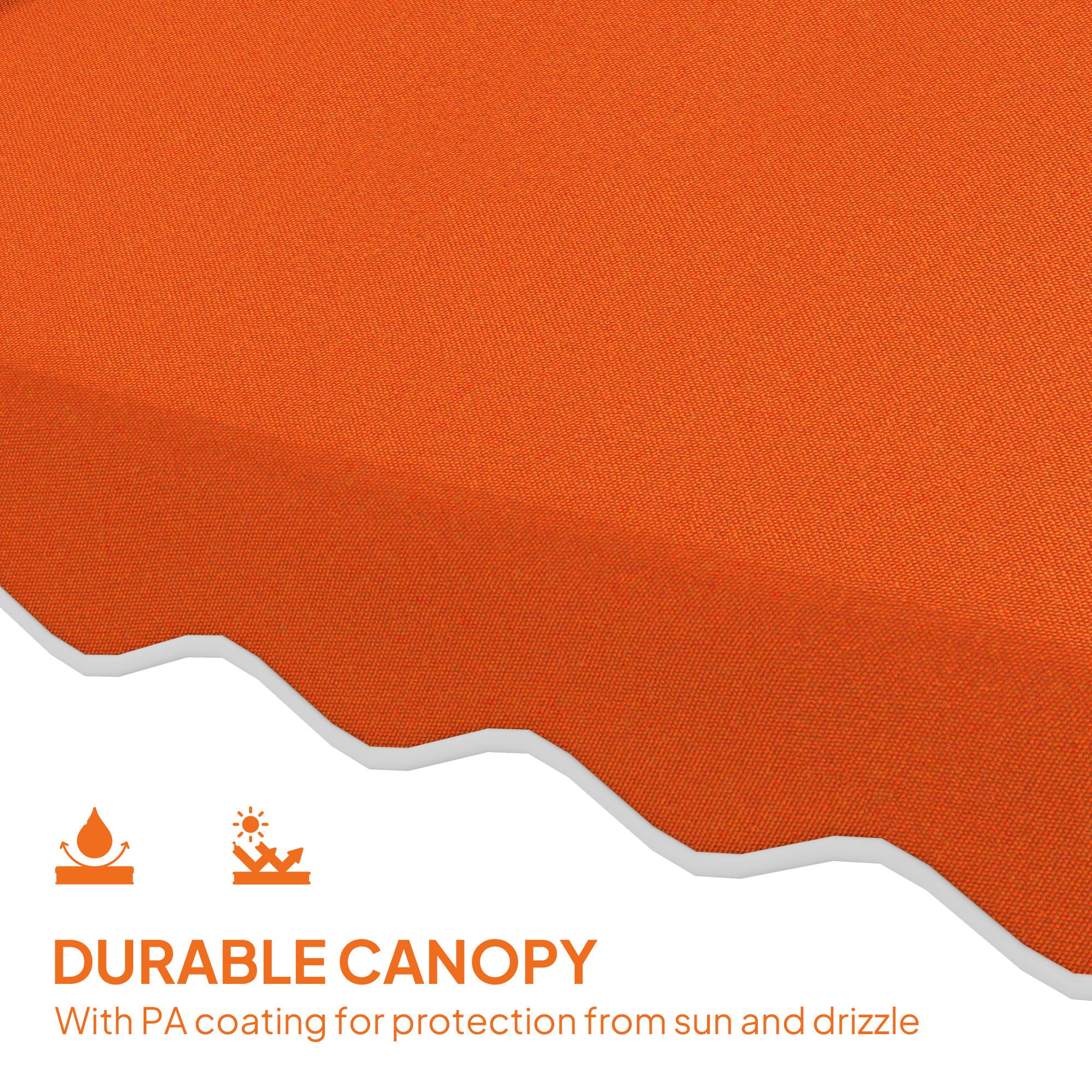 Outsunny 2.5m Cantilever Parasol with Easy Lever, Square Double Top Garden Parasol Umbrella with Ruffles and Cross Base, Overhanging Outdoor Sun Shades, Orange - North Peak Garden Furniture