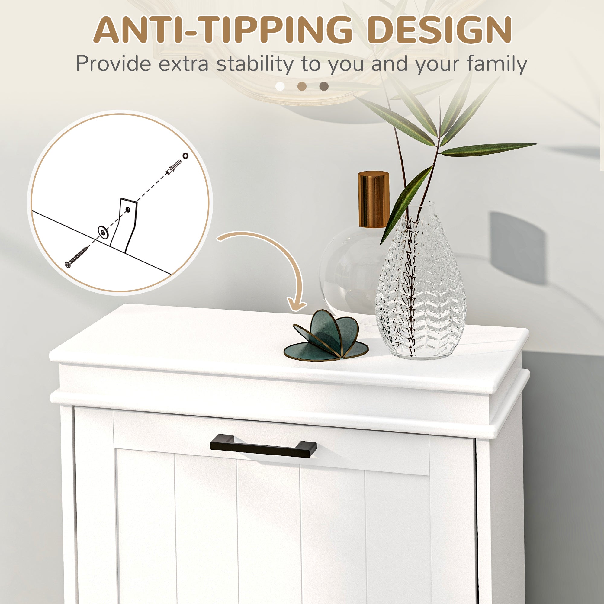 HOMCOM Two-Drawer Minimalistic Shoe Storage Cabinet, for 10 Shoes - North Peak Garden Furniture