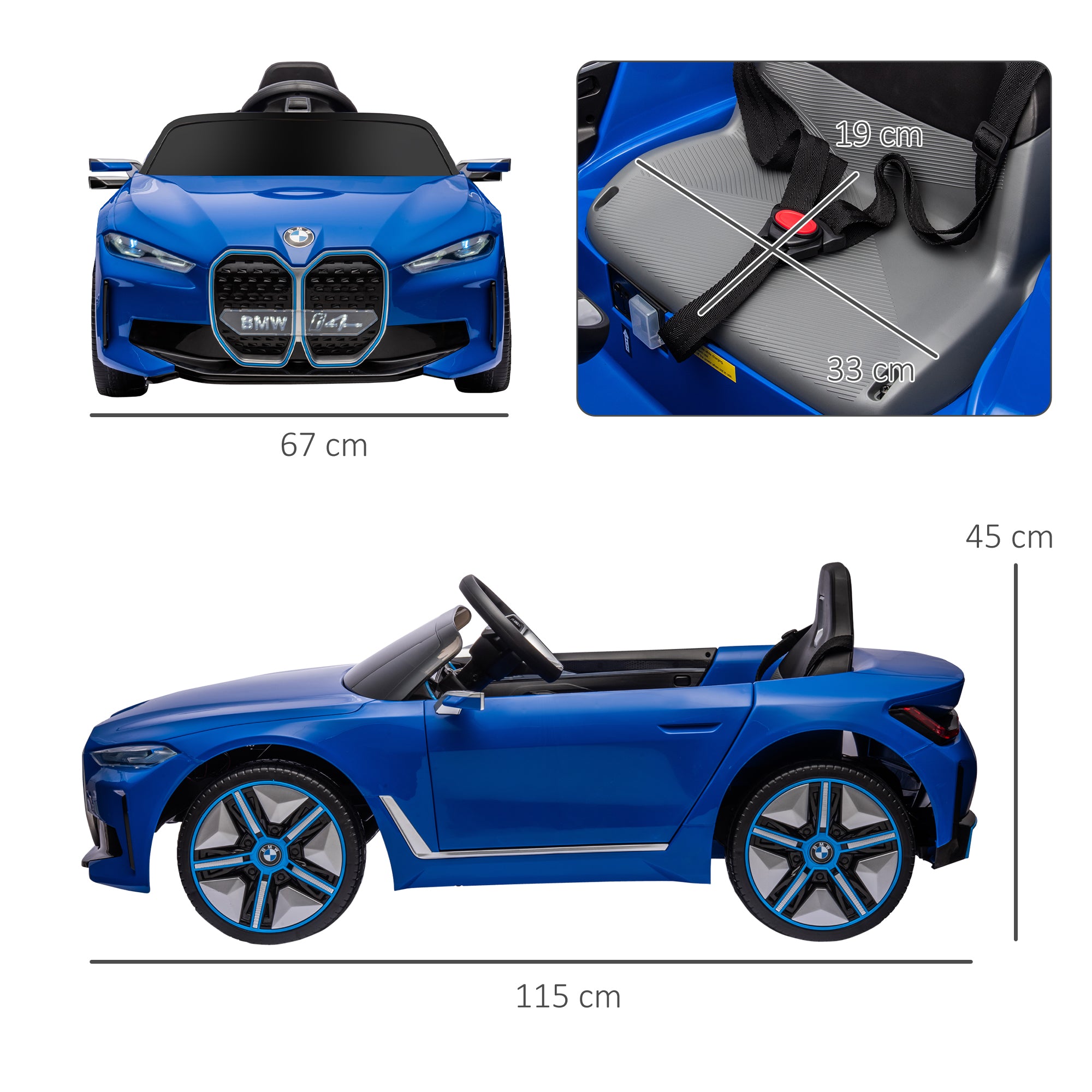 HOMCOM BMW i4 Licensed 12V Kids Electric Ride-On Car - North Peak Garden Furniture