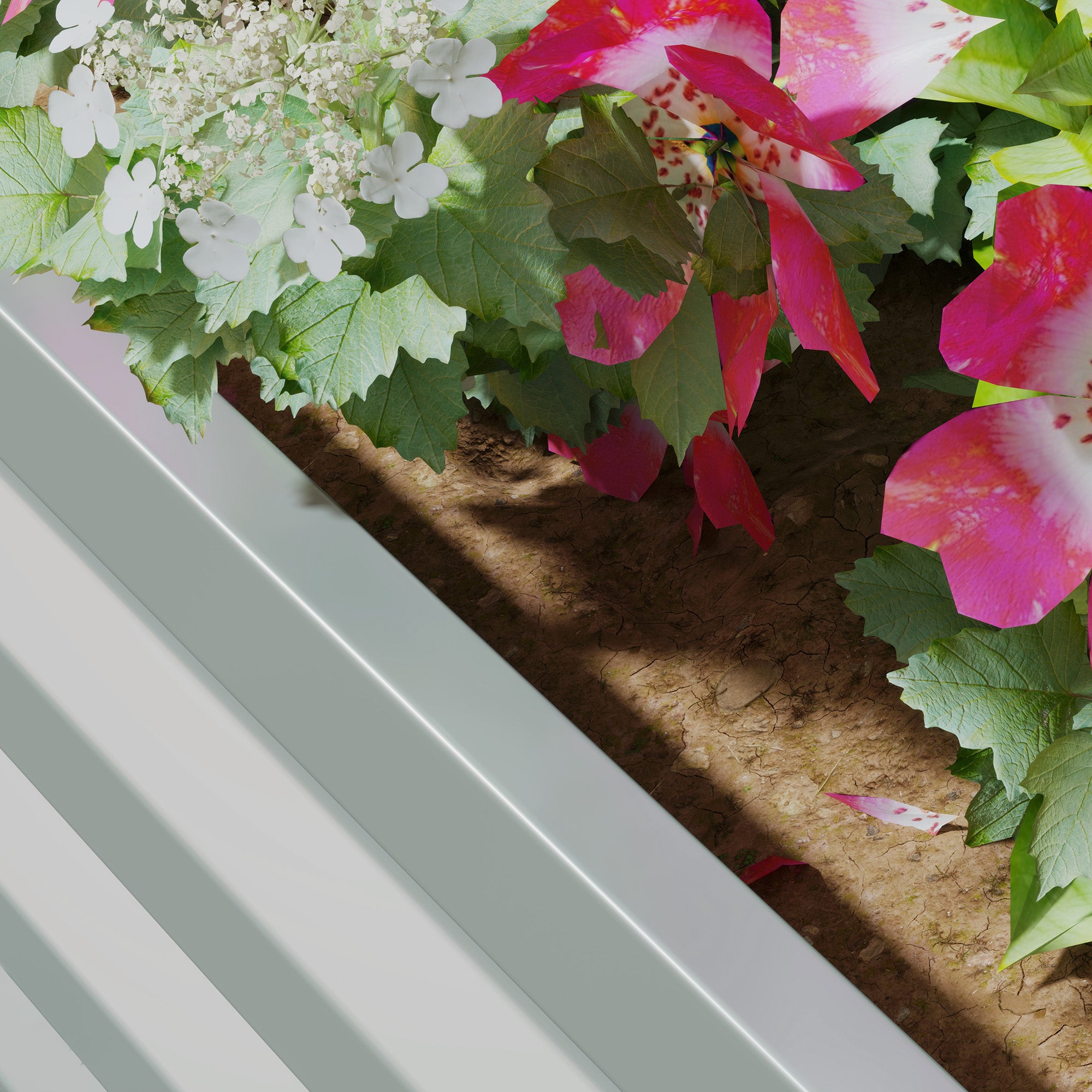 Outsunny Set of Two 60 x 60cm Steel Planter Boxes - Light Grey - North Peak Garden Furniture
