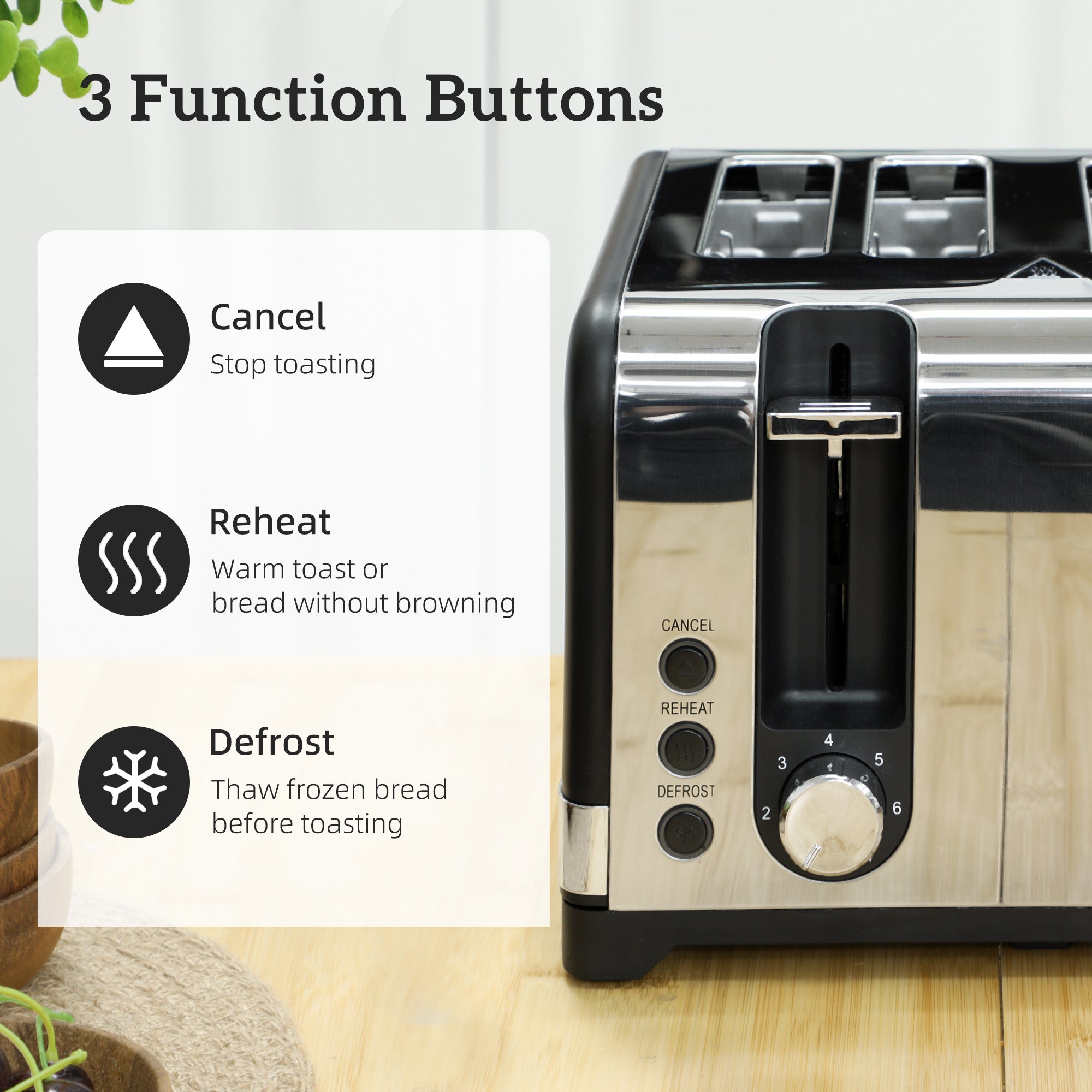 HOMCOM Sleek Textured Kettle and Four-Slice Toaster Set - Black