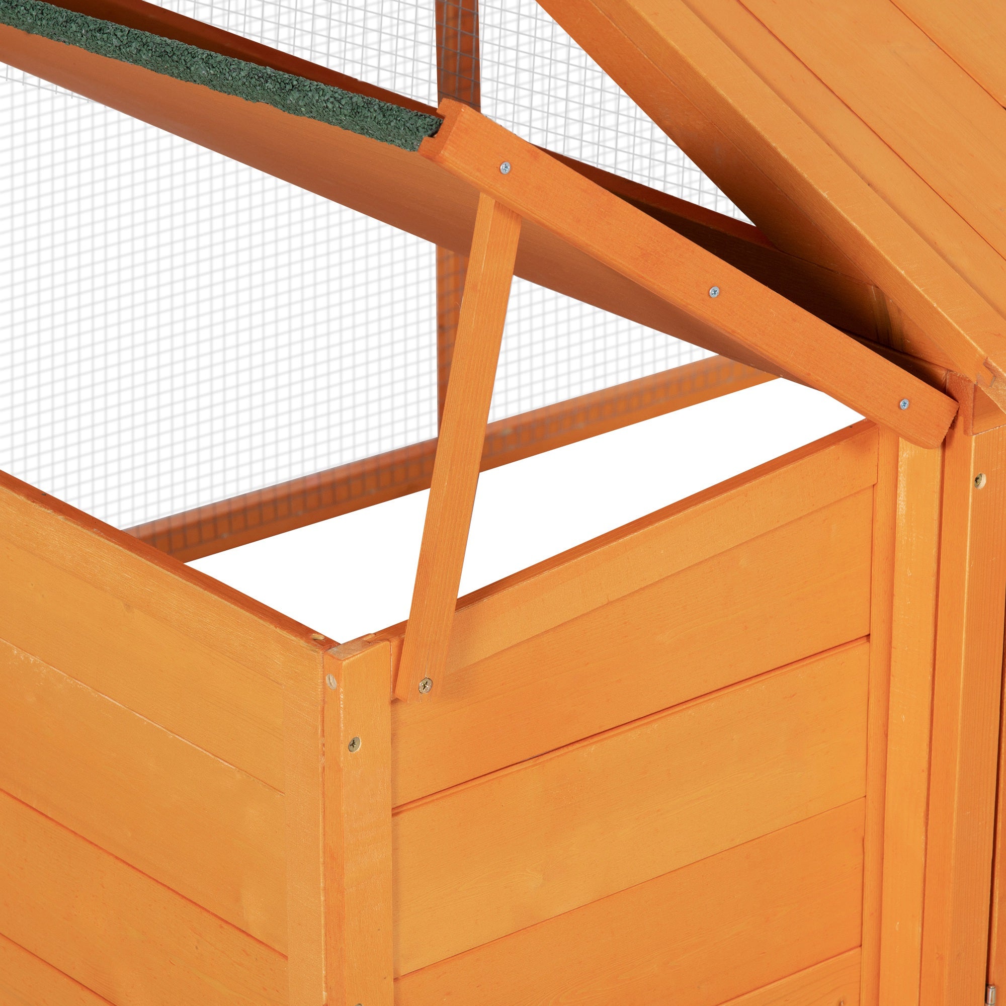 PawHut Wooden Chicken Coop with Nesting Box, Openable Roof, for 4-8 Chickens - North Peak Garden Furniture
