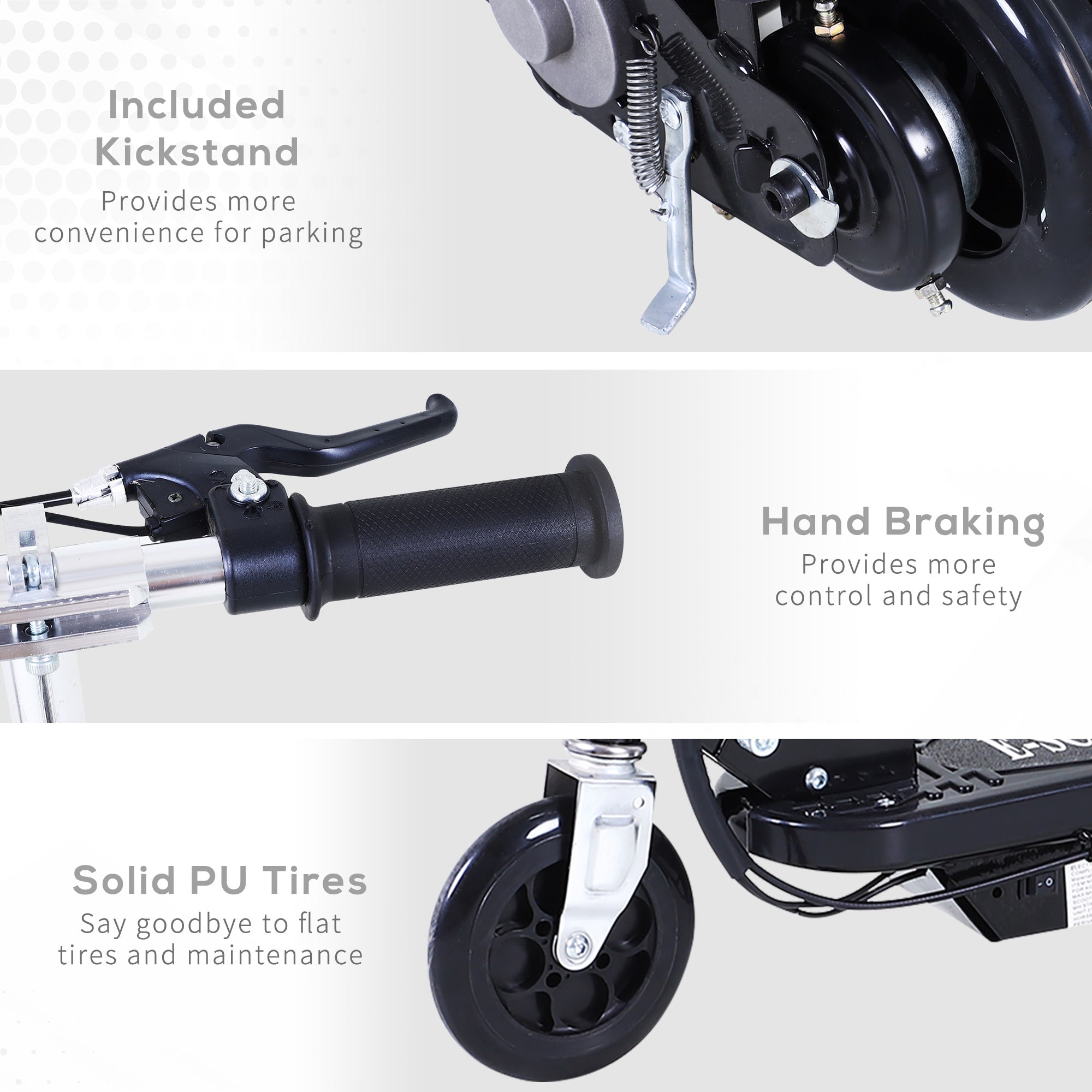HOMCOM Outdoor Ride On Powered Scooter Sporting Toy 120W Motor Bike 2 x 12V Battery - Black - North Peak Garden Furniture
