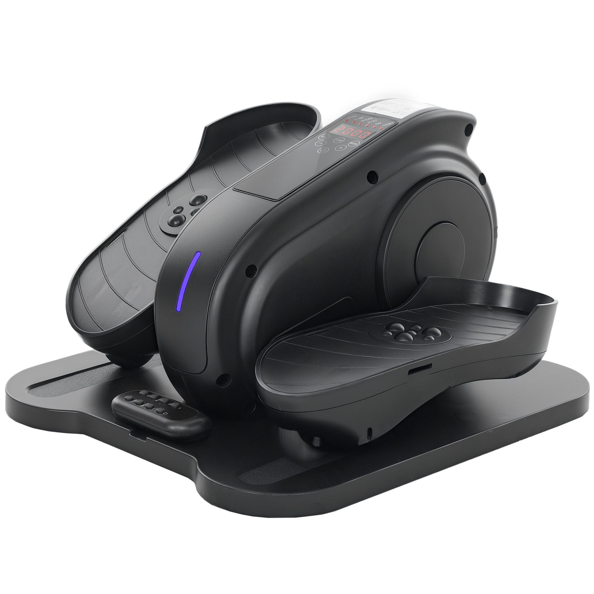 SPORTNOW Under Desk Elliptical Machine, Seated Pedal Exerciser, Mini Elliptical Trainer with LCD Monitor, Remote Control and 10 Adjustable Speed, Quiet & Portable for Seniors, Black - North Peak Garden Furniture