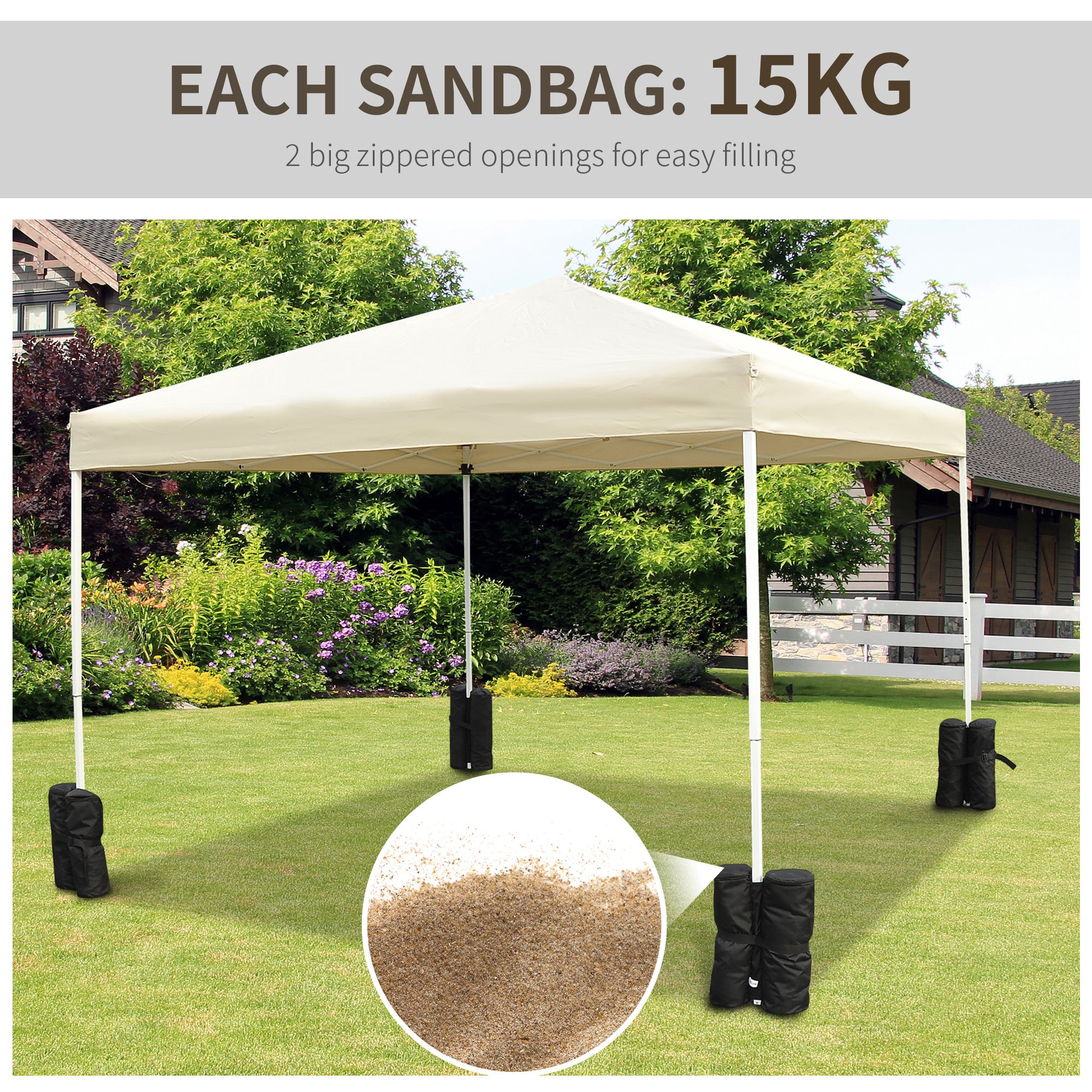 Outsunny 4pcs Gazebo Weight Sand Bags Leg Weights Marquee Tent Canopy Base - North Peak Garden Furniture