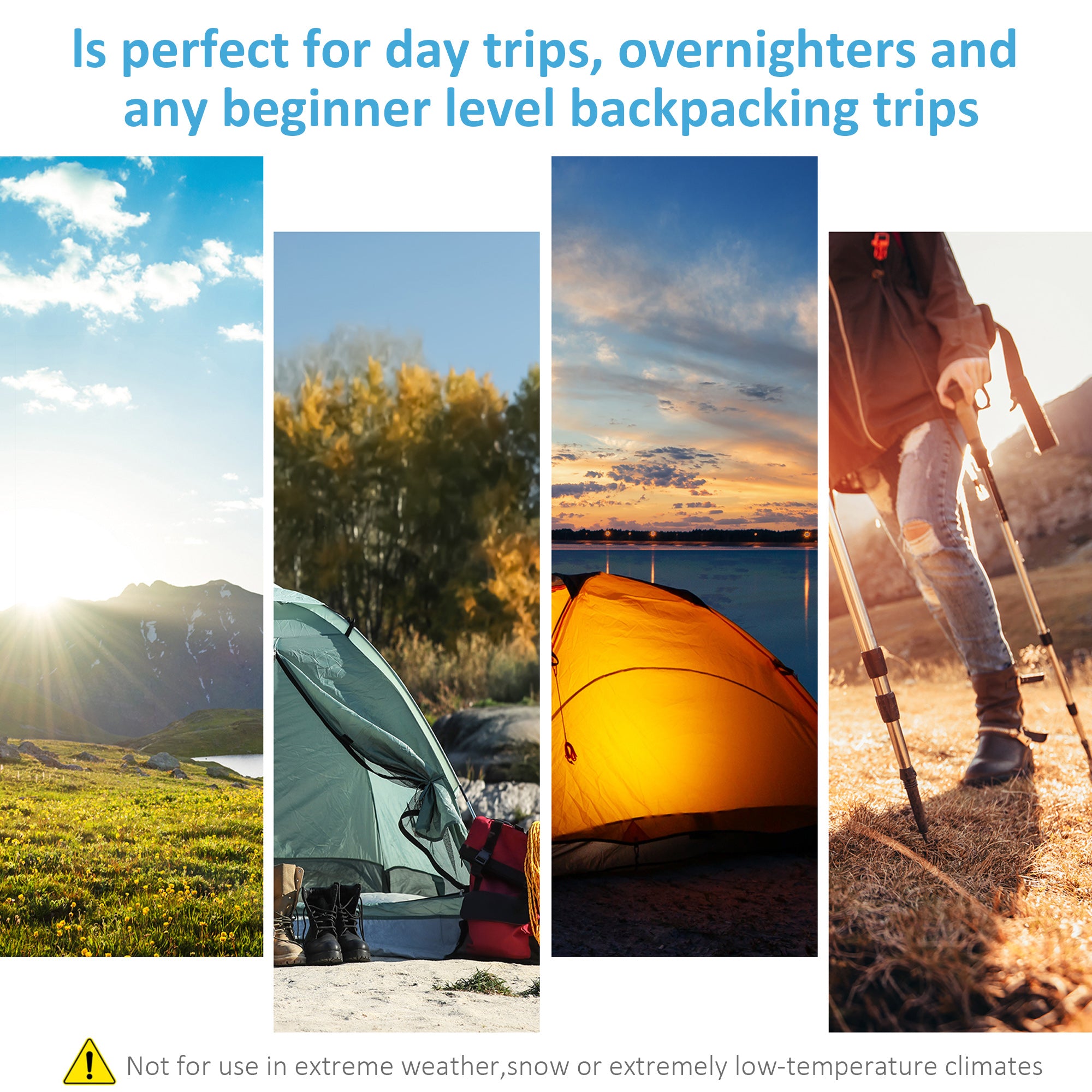 Outsunny 4-8 Person Camping Tent Family Tent with 2 Room, Mesh Windows, Easy Set Up for Backpacking, Hiking, Outdoor, Blue - North Peak Garden Furniture