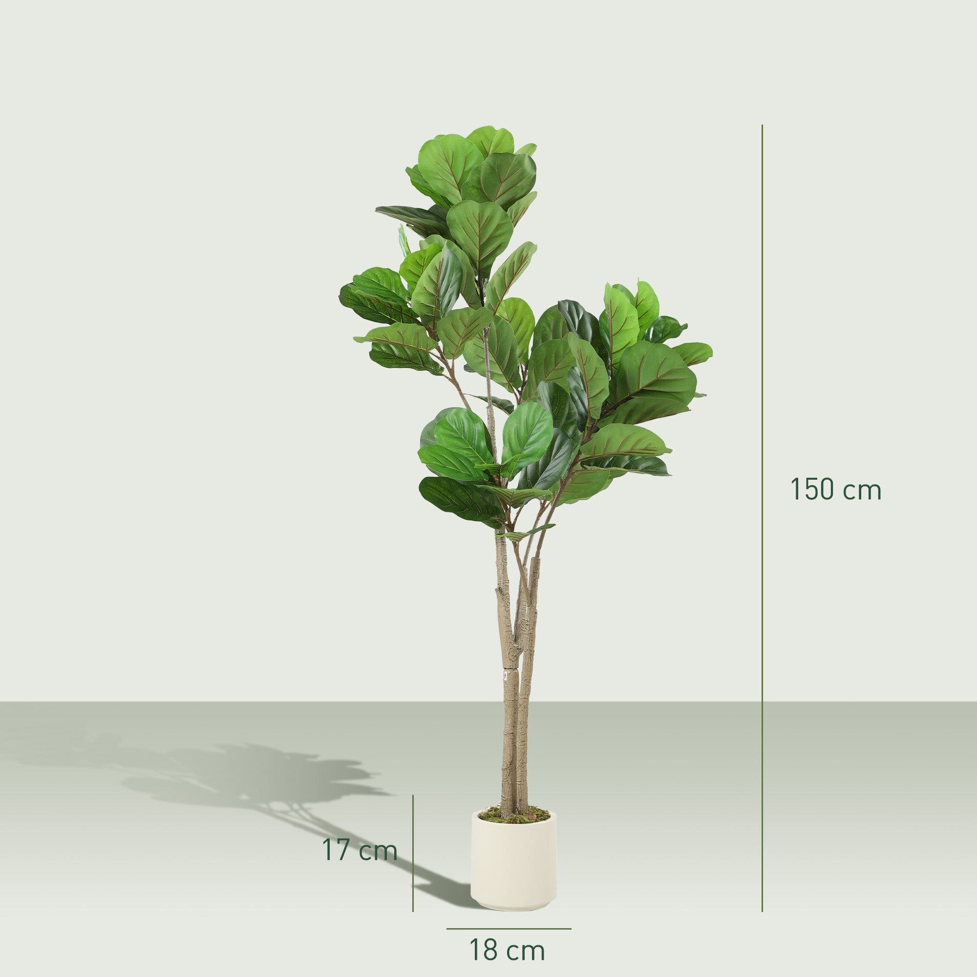 HOMCOM 150cm Artificial Ficus Tree - Green