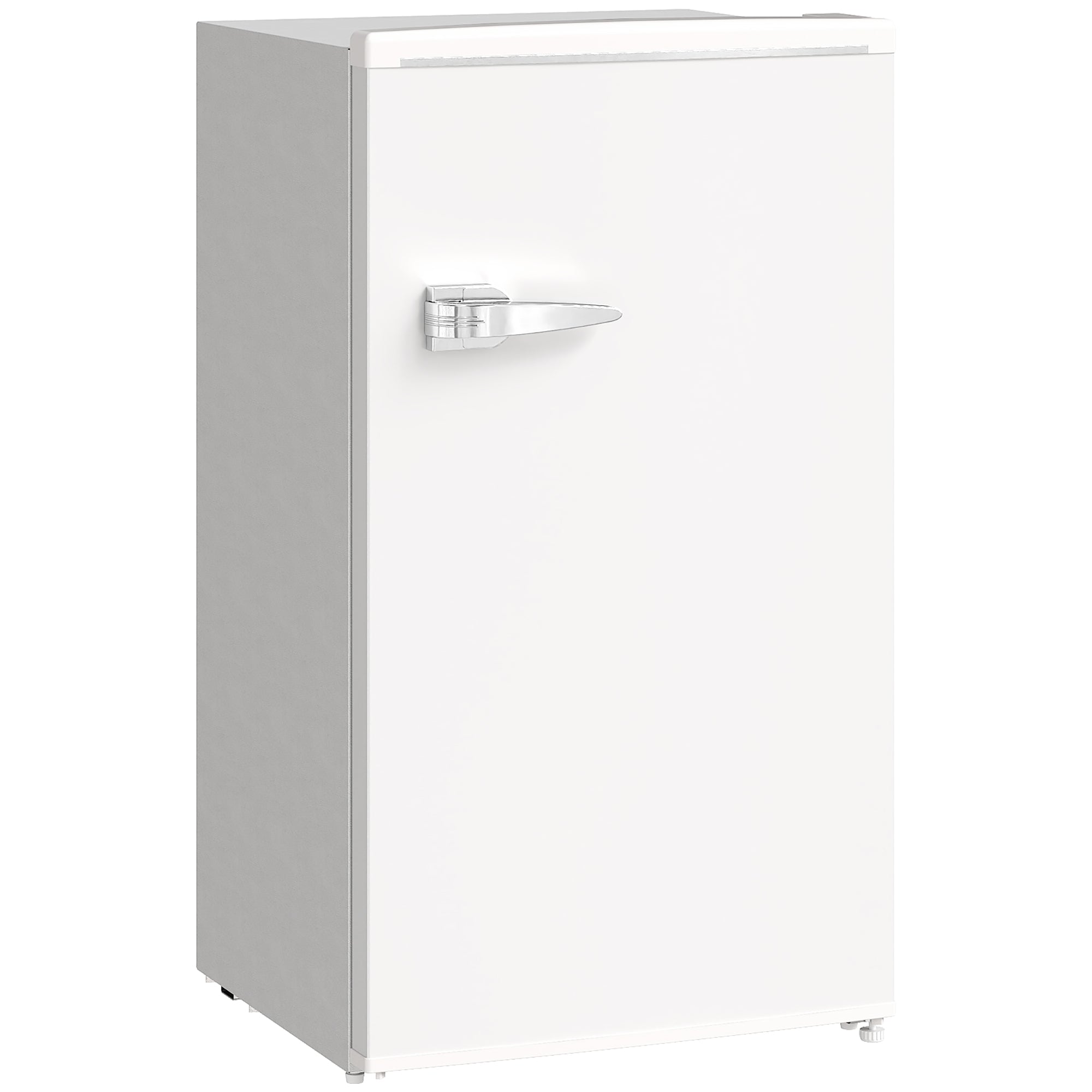 HOMCOM Under Counter Fridge, 85L Small Retro Refrigerator with Chiller Box, Adjustable Thermostat, Glass Shelves, White - North Peak Garden Furniture