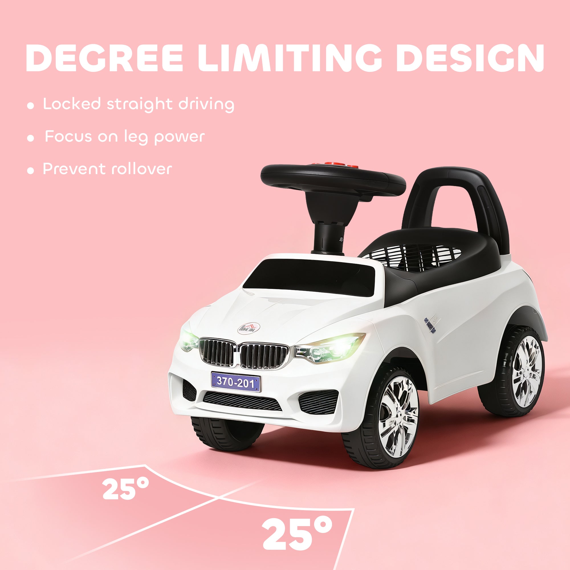 HOMCOM Ride on Car Baby Toddler Walker Foot to Floor Sliding Car Slider White