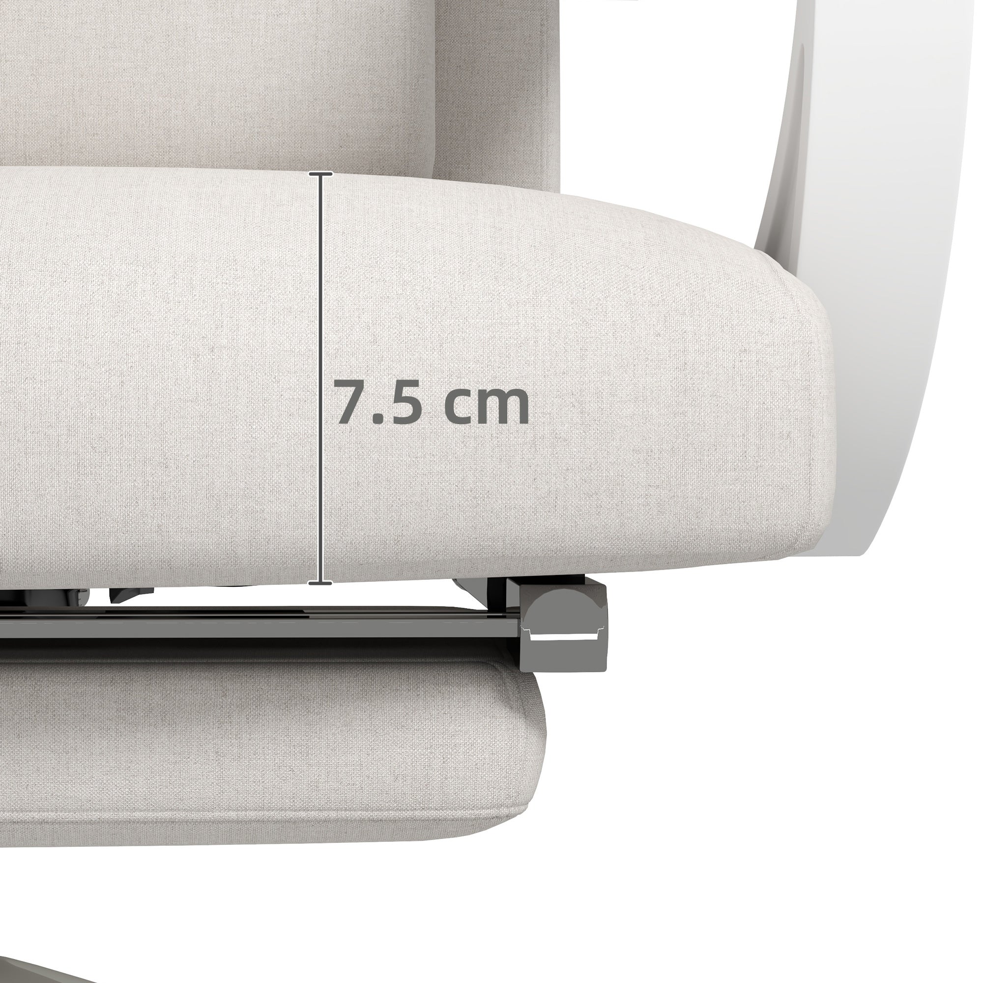 Vinsetto Linen-Look Office Chair, with 160° Reclining Back and Footrest - White - North Peak Garden Furniture