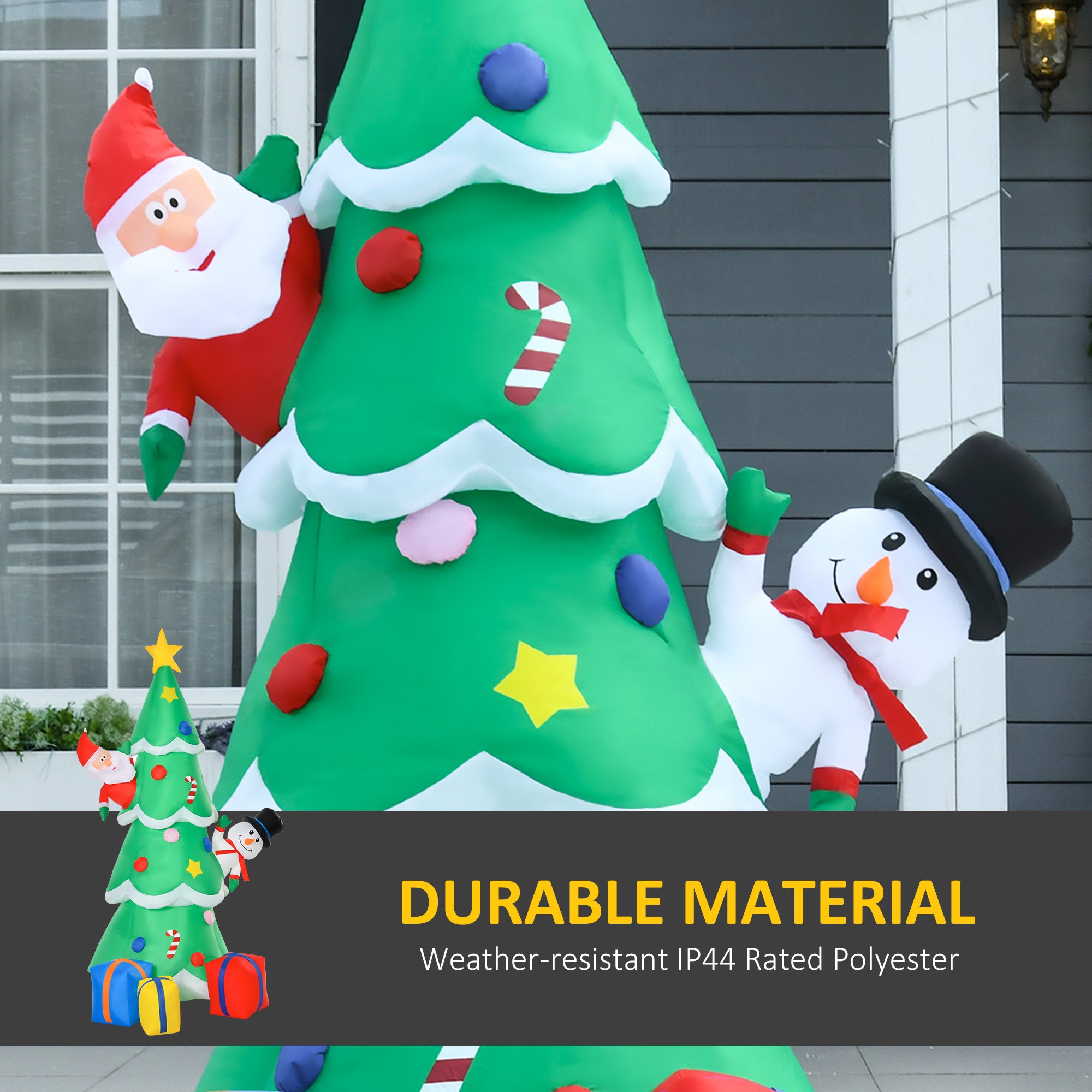 HOMCOM 7FT Christmas Inflatable Tree LED Lighted for Indoor Outdoor Decoration - North Peak Garden Furniture