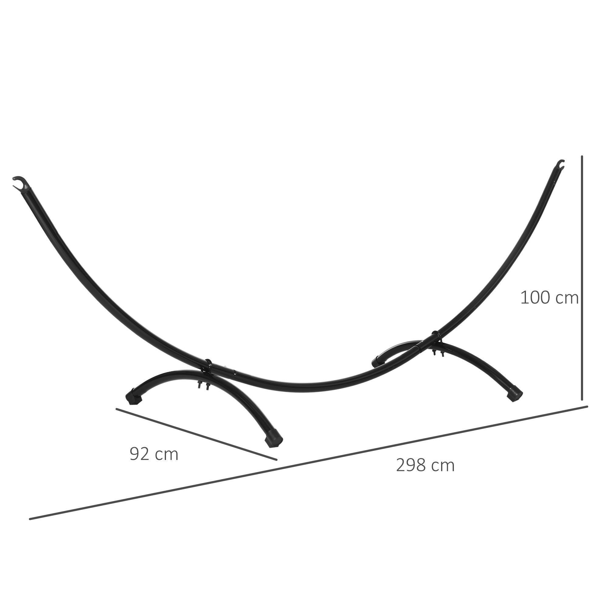 Outsunny 3(m) Universal Hammock Stand Metal Frame Garden Camping Picnic Outdoor Patio Replacement – Stand Only - North Peak Garden Furniture