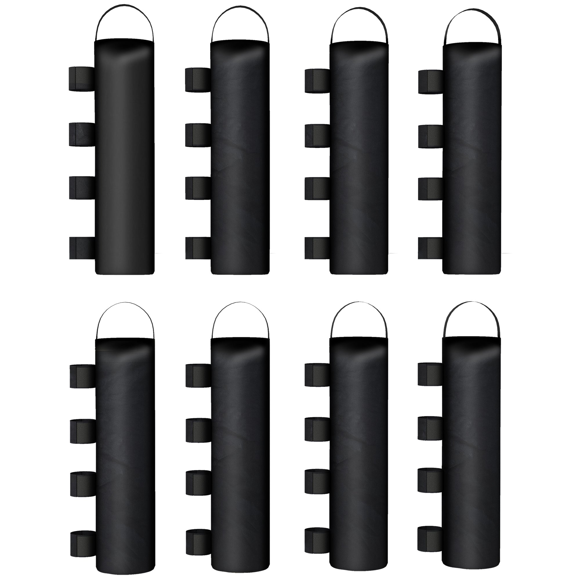 Outsunny 8 Pack Gazebo Sand Weights Bags, 40 kg 600D Heavy Duty Sand Bags Sandbags for Canopy Tent Legs, Without Sand, Black