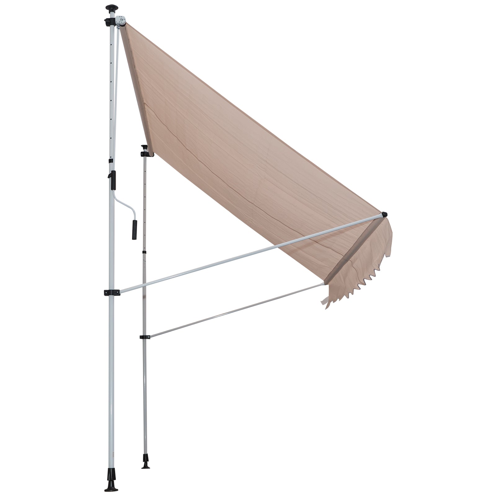 Outsunny 2x1.5m Garden Patio Manual Awning Canopy Sun Shade Shelter Adjustable Aluminium Frame Awning Beige