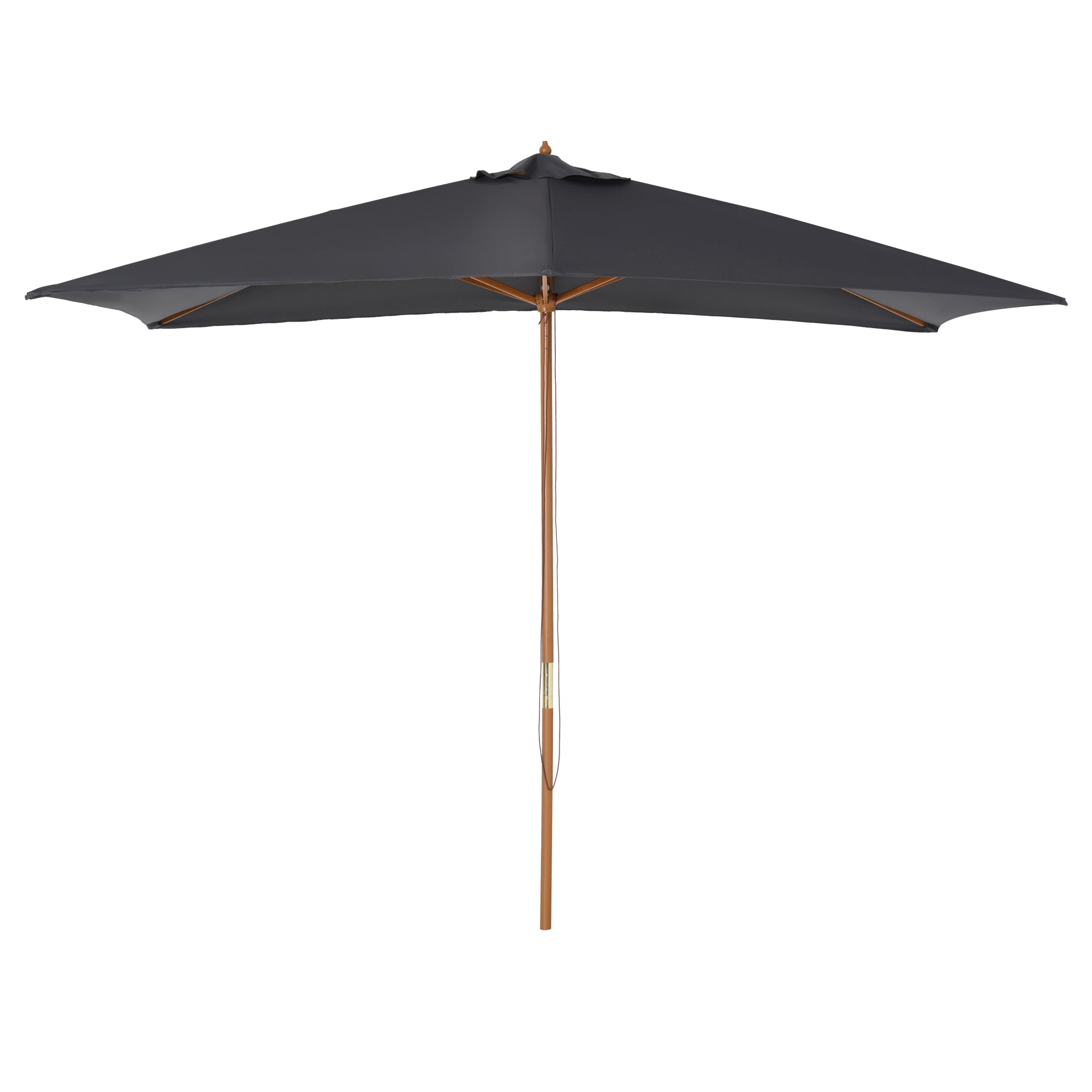 Outsunny 2 x 3m Wooden Garden Parasol Umbrella Outdoor Sun Shade Canopy, Dark Grey - North Peak Garden Furniture