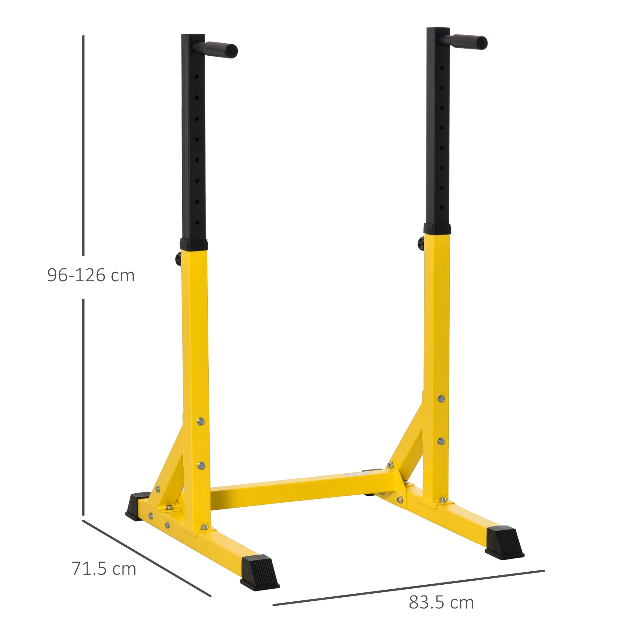 HOMCOM 83.5L x 71.5W x 126H cm Dip Station Chin Up Parallel Bars Pull Up Power Tower Home Gym Workout Bicep Tricep Fitness Equipment Height Adjustable - North Peak Garden Furniture