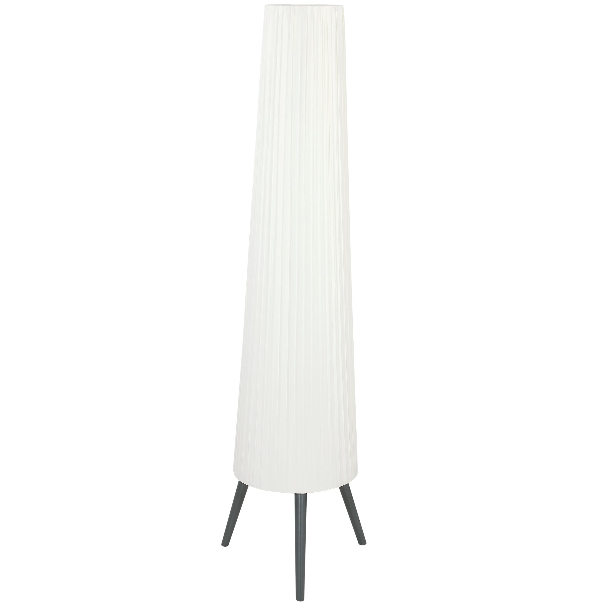 HOMCOM Dimmable Tripod Floor Lamp with Foot Switch, Nordic Standing Lamp with Fabric Shade, 153cm, White