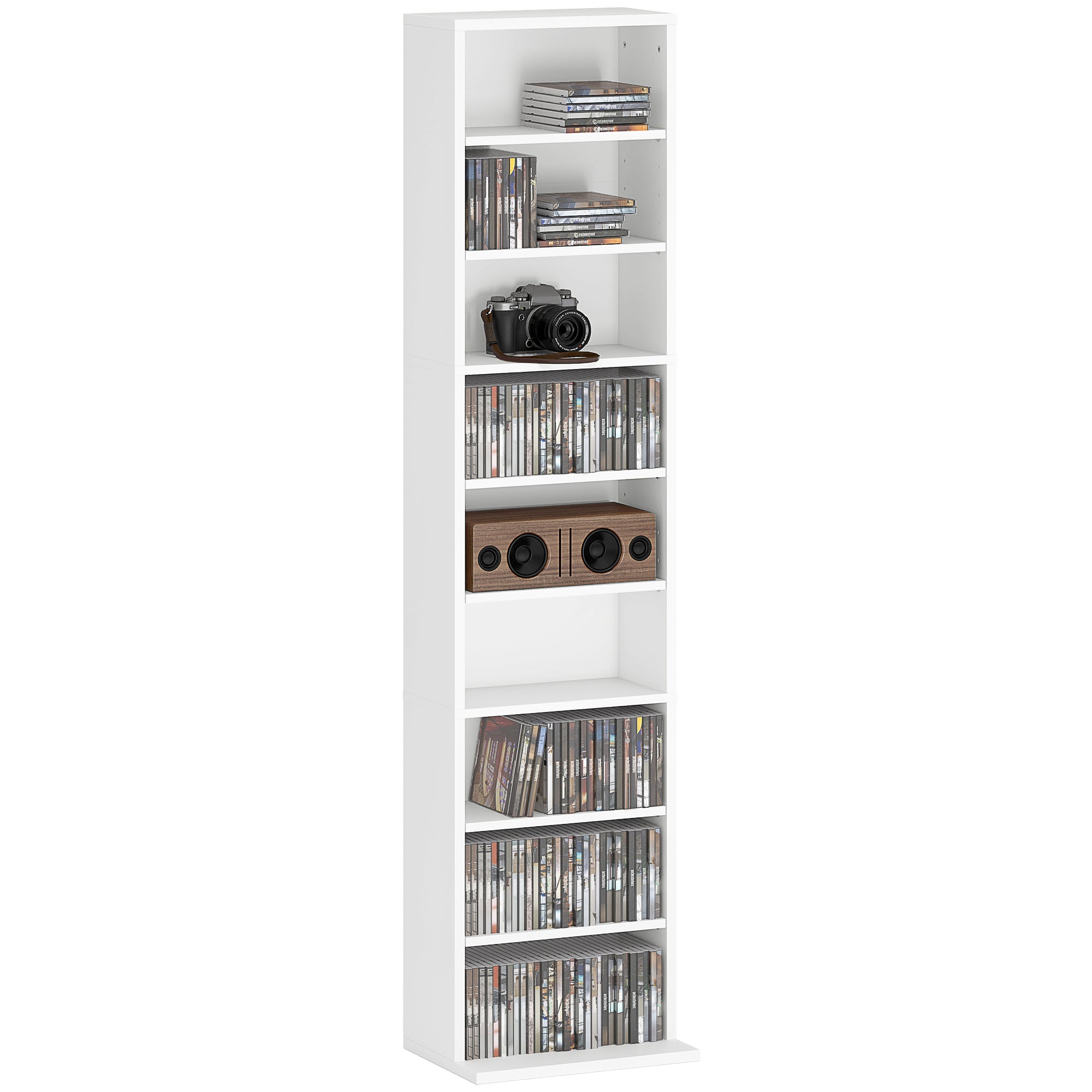 HOMCOM 260 Narrow CD Storage Unit - White