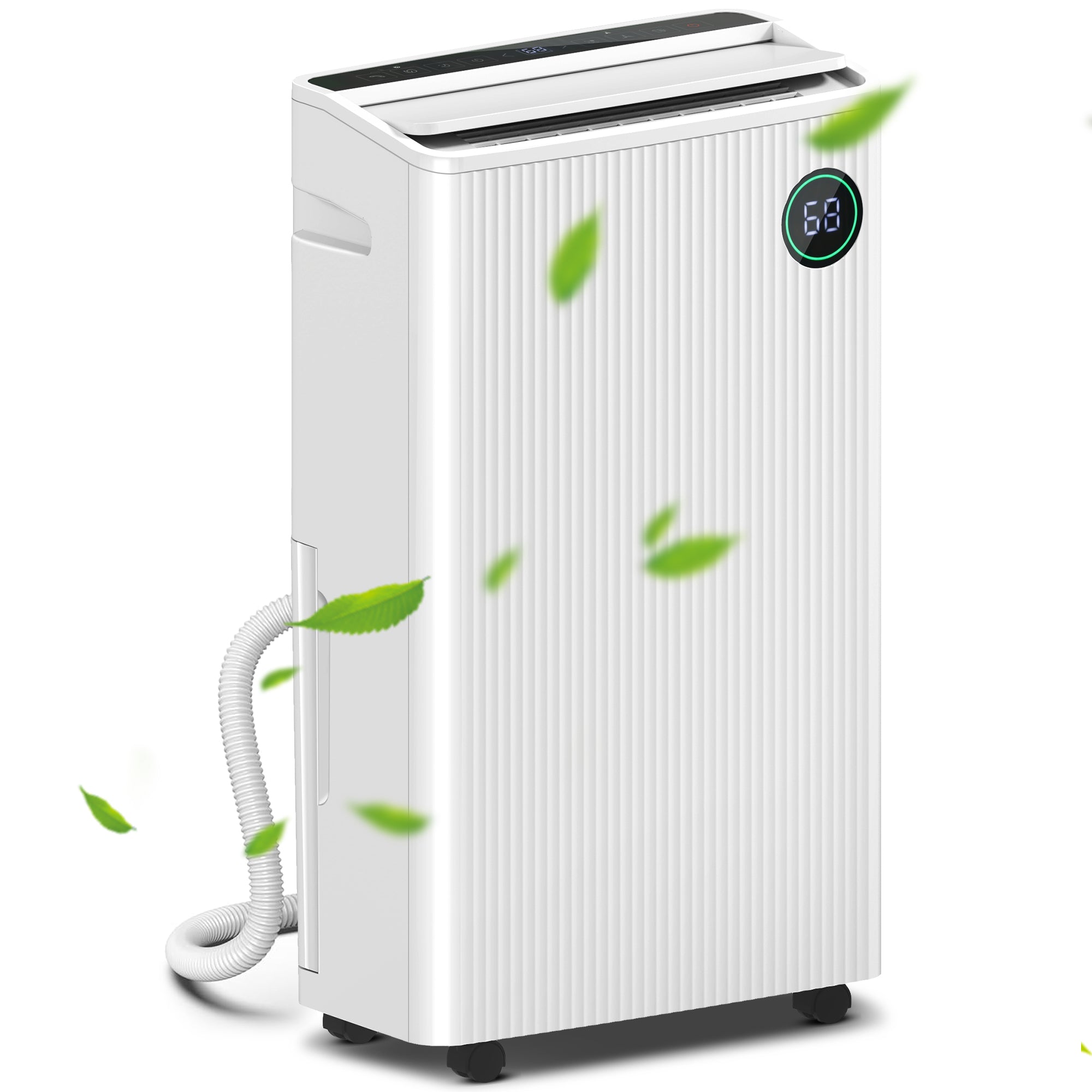 HOMCOM 5500mL Portable Dehumidifier with Air Purifier, UVC, Ioniser, 24H Timer, 5 Modes, 16L/Day, for Home Laundry, White - North Peak Garden Furniture