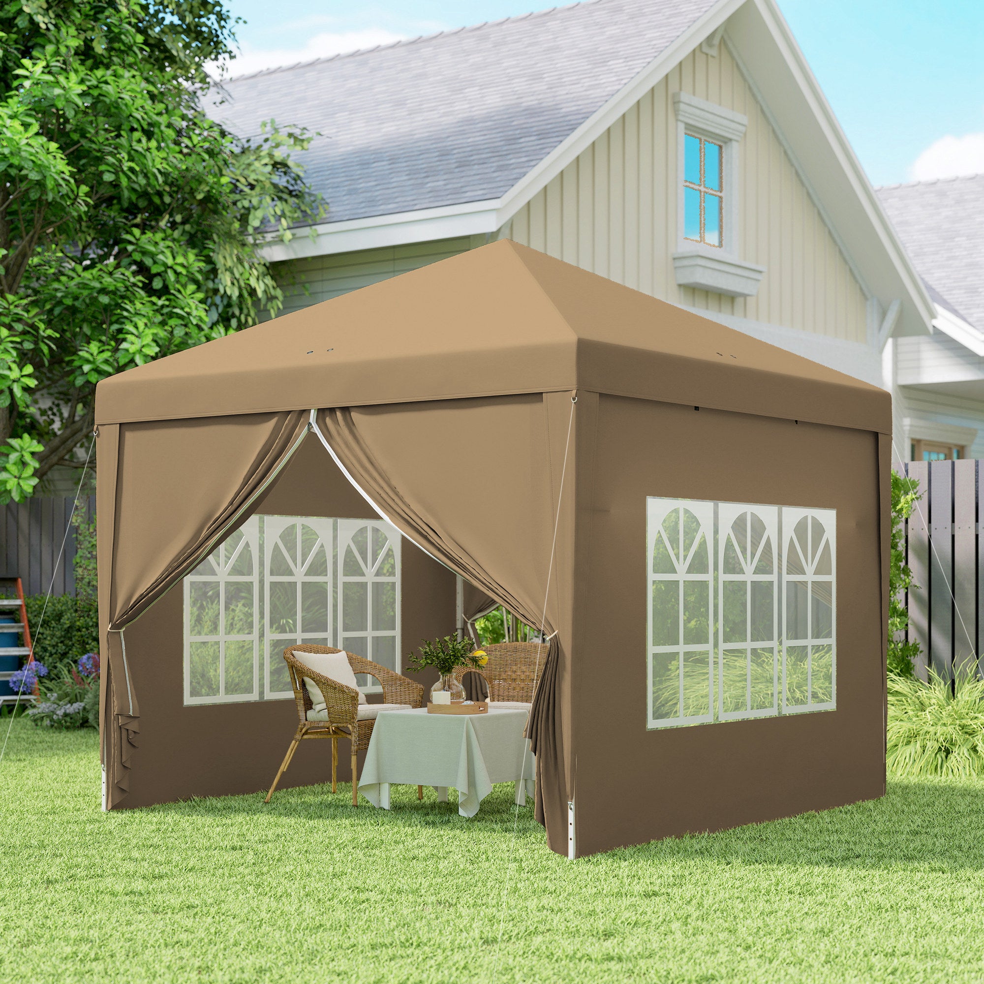 Outsunny 3 x 3(m) Pop Up Gazebo - Khaki