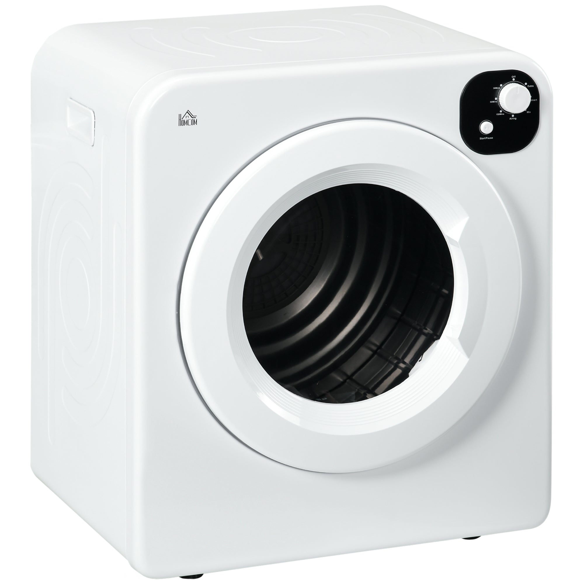HOMCOM 6kg Vented Tumble Dryer, Freestanding, Wall Mounted, Stackable, Portable Dryer with 7 Programmers, White - North Peak Garden Furniture