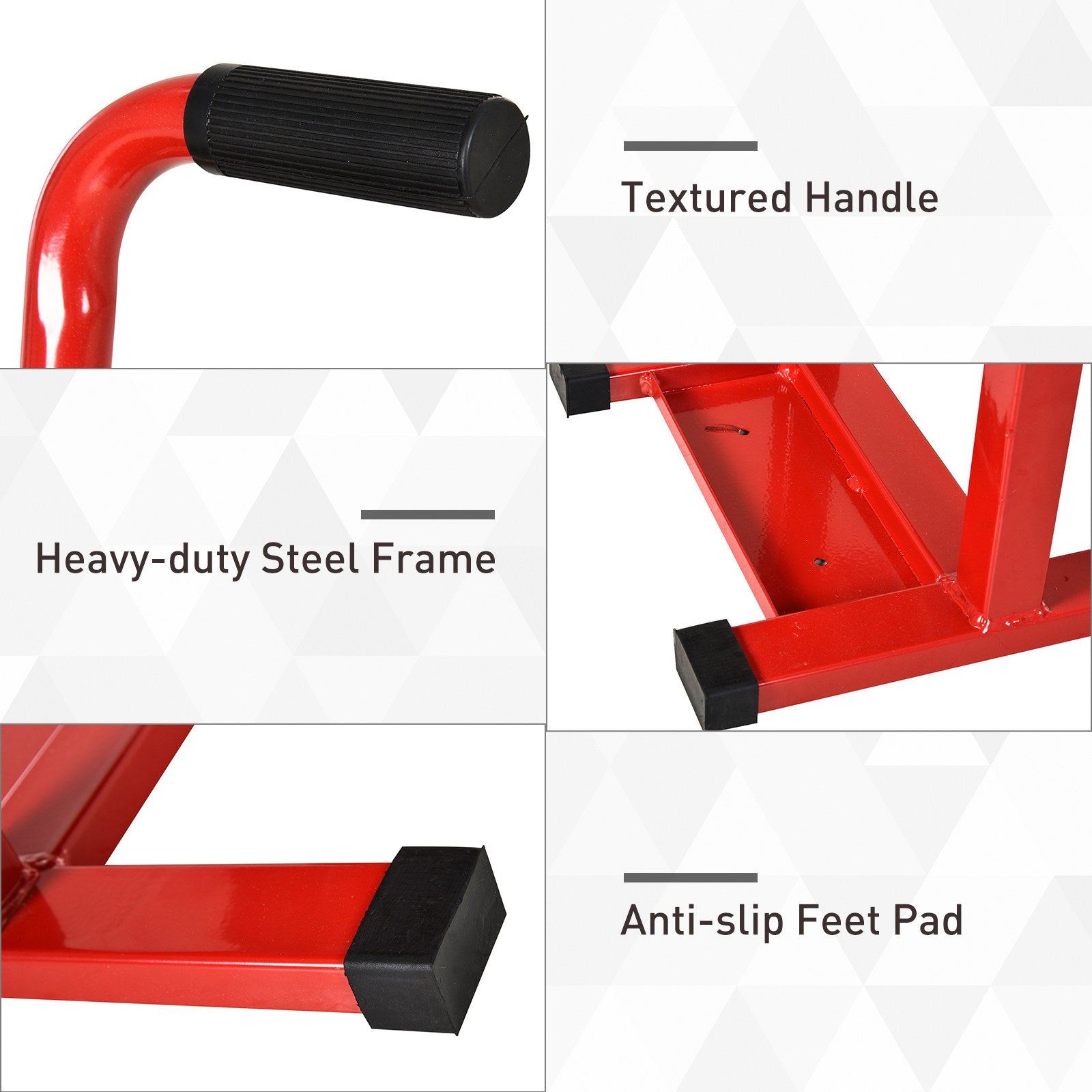 DURHAND 150KG Steel Motorbike Jack Lift Rubber Platform Crank Lift Manual Repair Clean Hoist Table Assist Off-Road Dirt Bike Stand Red 27.5/39.5 Hcm - North Peak Garden Furniture