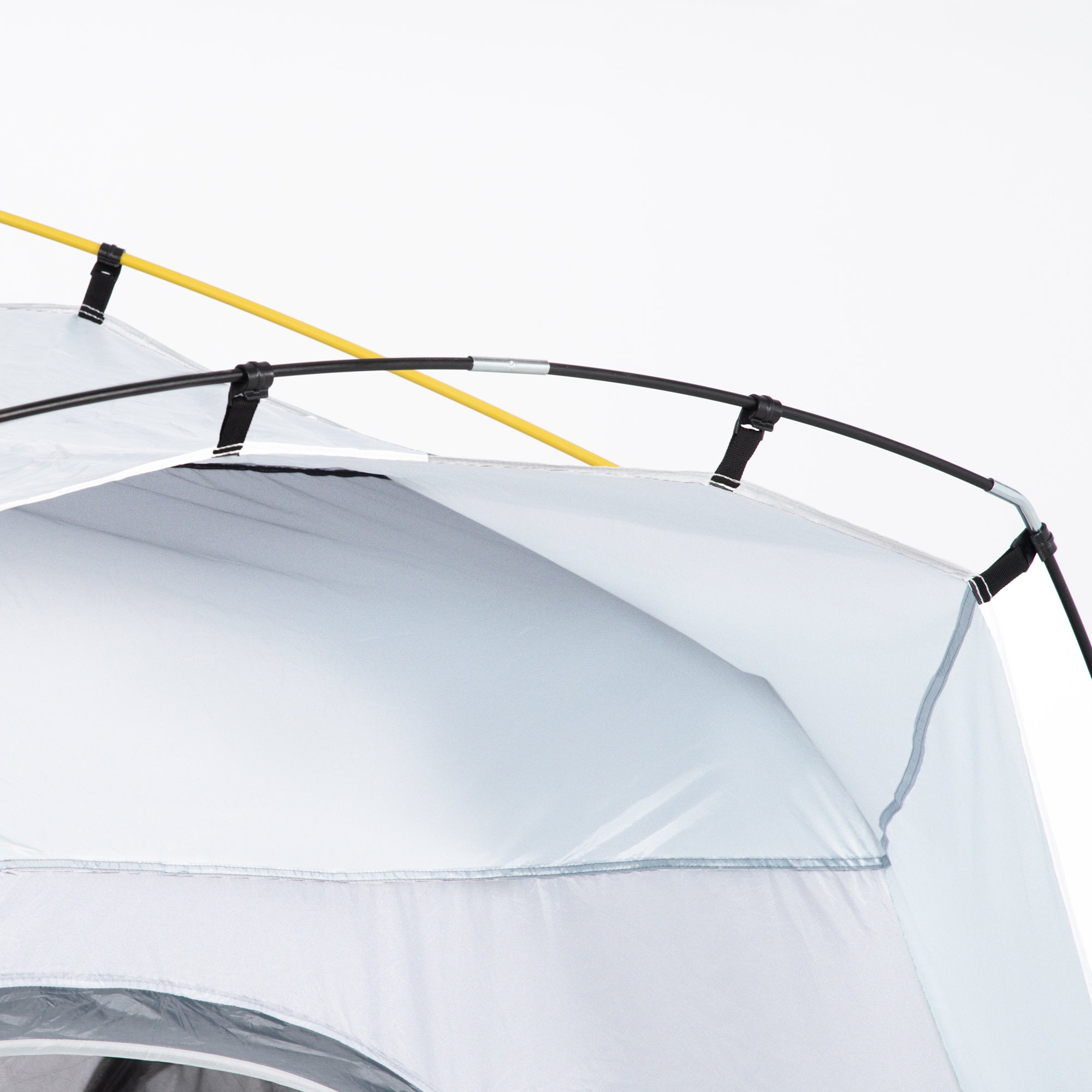 Outsunny 4 Person Automatic Camping Tent, Outdoor Pop Up Tent, Portable Backpacking Dome Shelter, Light Grey - North Peak Garden Furniture