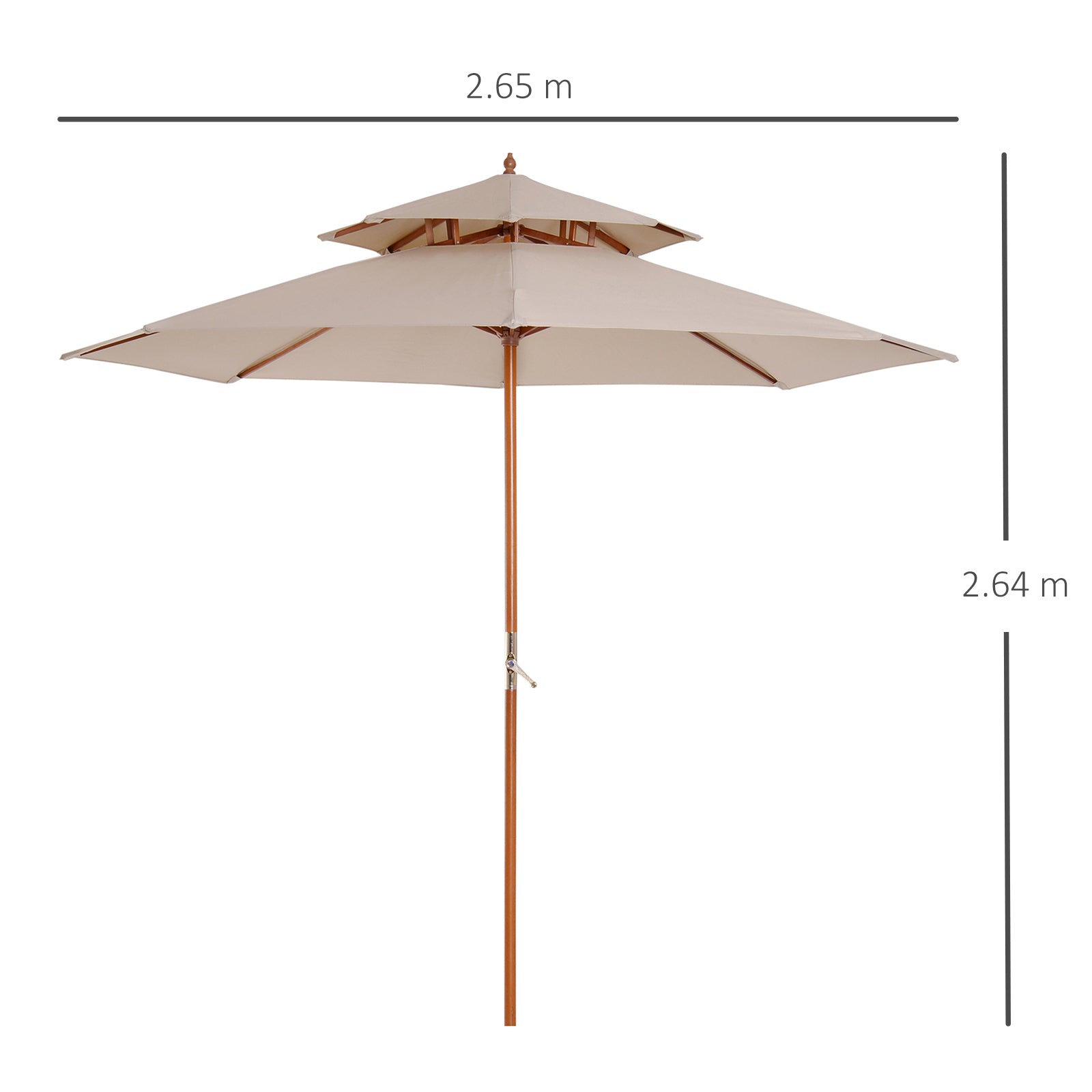 Outsunny Parasol: Durable, UV-Shielding, Easy-Open Canopy for Alfresco Lounging, Beige