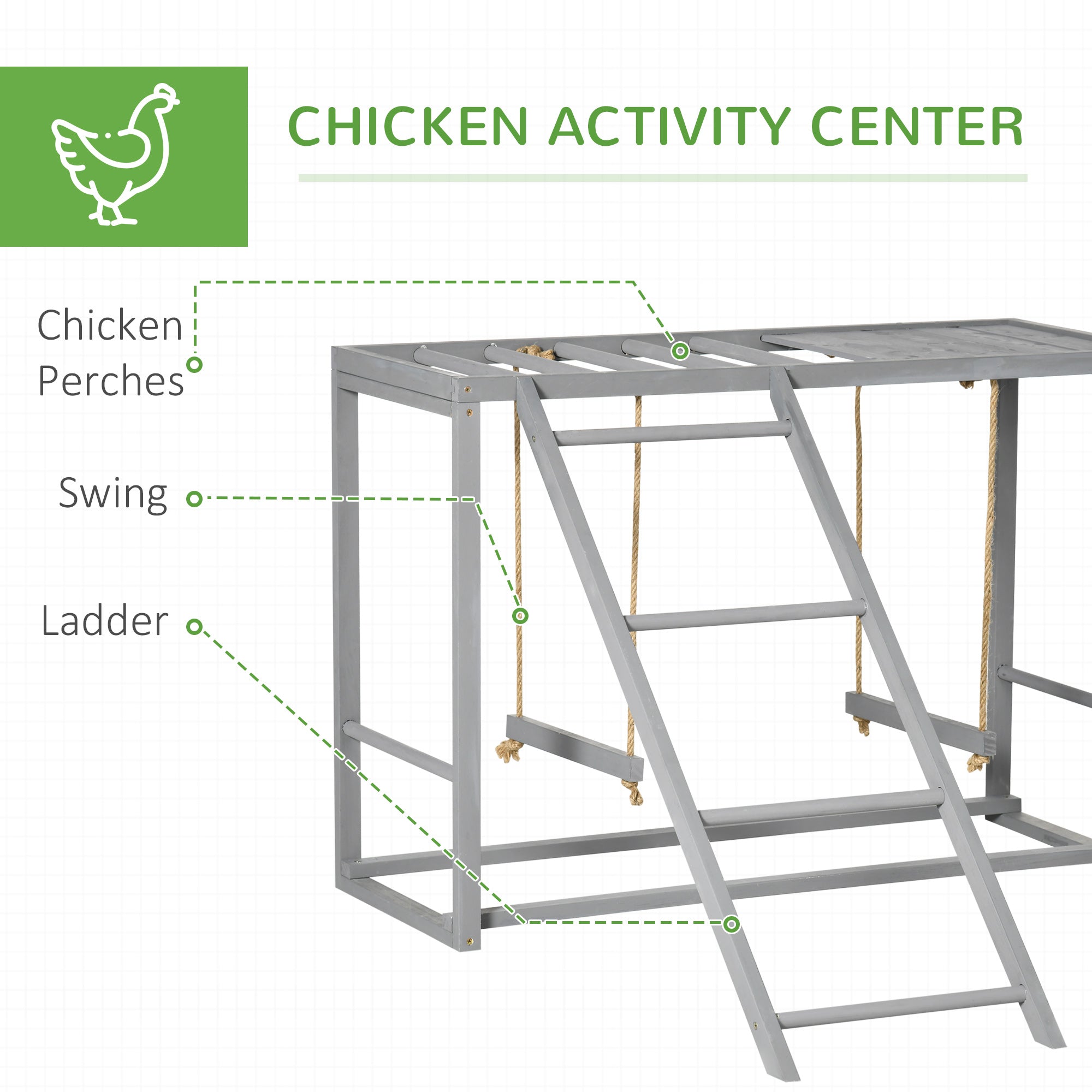 PawHut Walk In Chicken Run with Chicken Activity Shelf and Cover, 3 x 4 x 2m - North Peak Garden Furniture