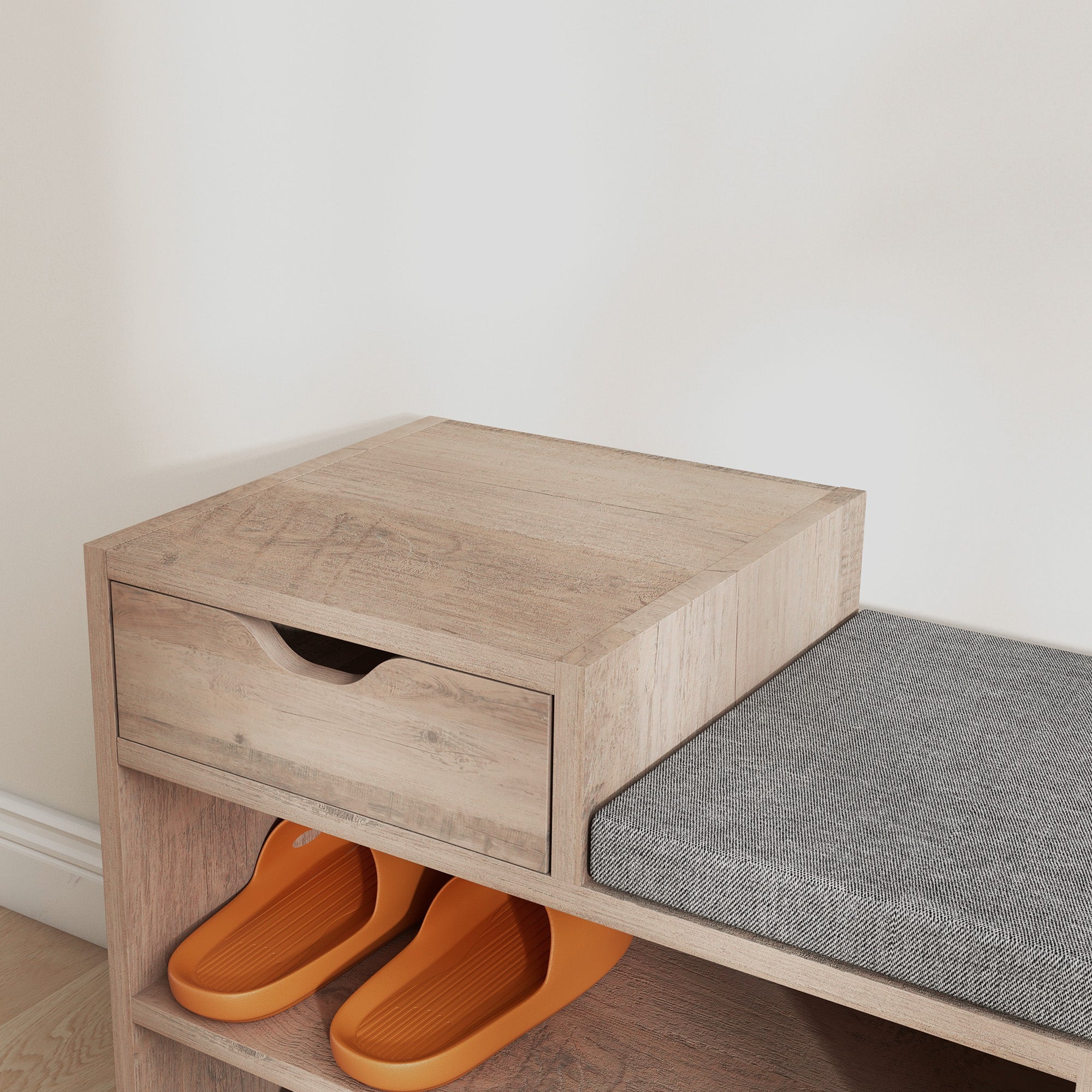 HOMCOM Multi-Compartment Shoe Bench, with Seat - Grey - North Peak Garden Furniture