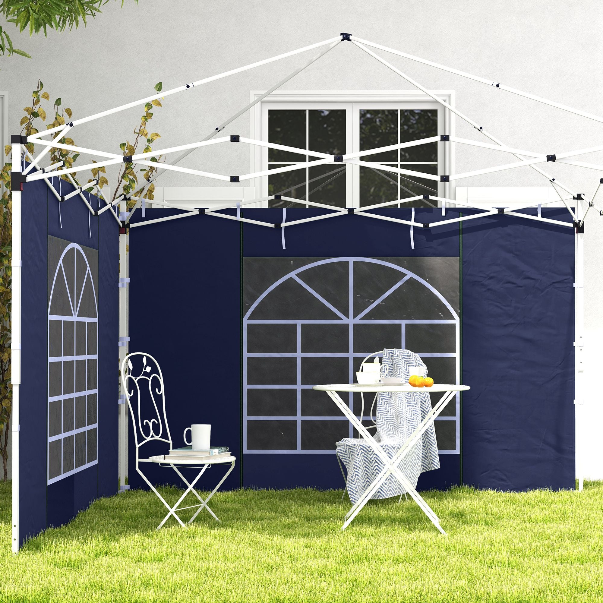 Outsunny Set of Two 195 x 295cm Replacement Gazebo Side Walls - Blue - North Peak Garden Furniture