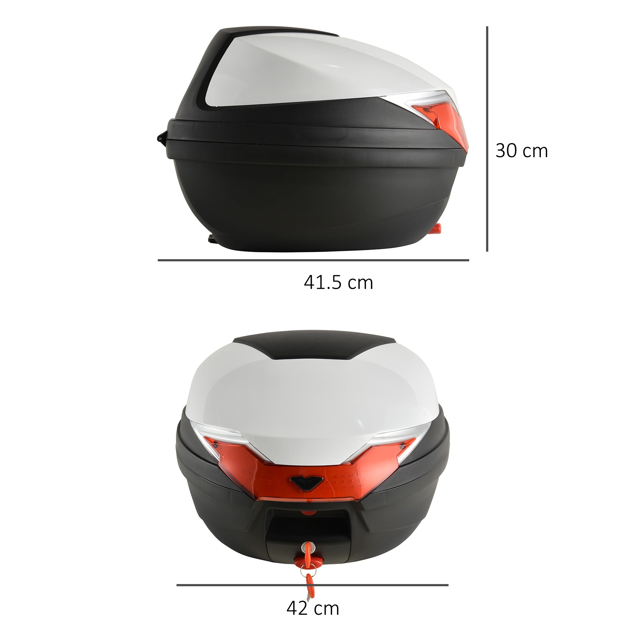 HOMCOM 32L Motorcycle Tail box Helmet Top Case Motorbike Luggage Storage Trunk Carrier Mount Rack - North Peak Garden Furniture