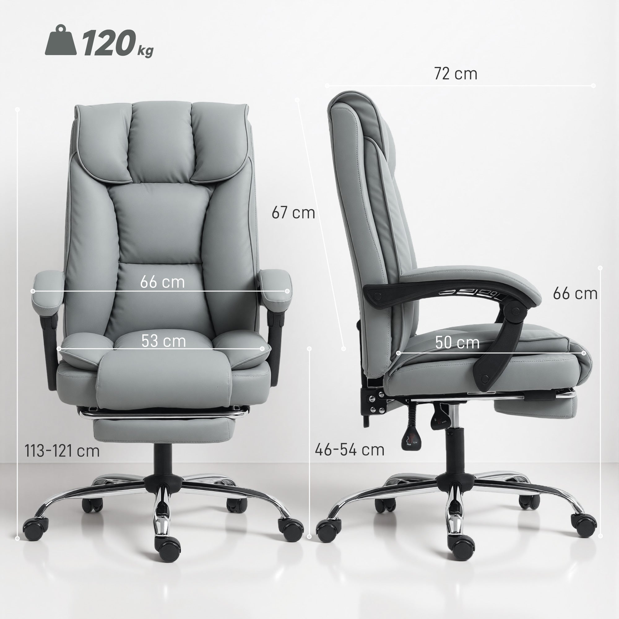 HOMCOM 155° Reclining Faux Leather Swivel Office Chair -Black